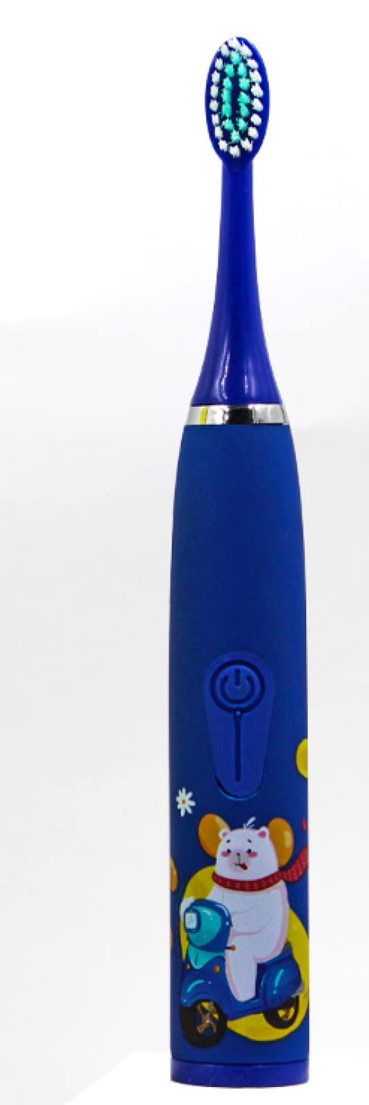 **Kids Electric Toothbrush - Rechargeable Soft Bristle Toothbrush with 8 Brush Heads, Cartoon Design for Children & Students, Dark Blue | Perfect for Daily Oral Care & Travel**