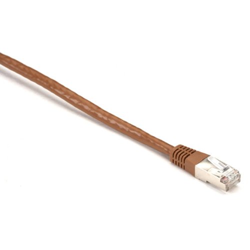 Black Box CAT6 400-MHz Shielded Solid Backbone FTP Plenum Cable, Brown, 15-ft (4.5-m) - Ideal for High-Speed Data Centers & Office Networks