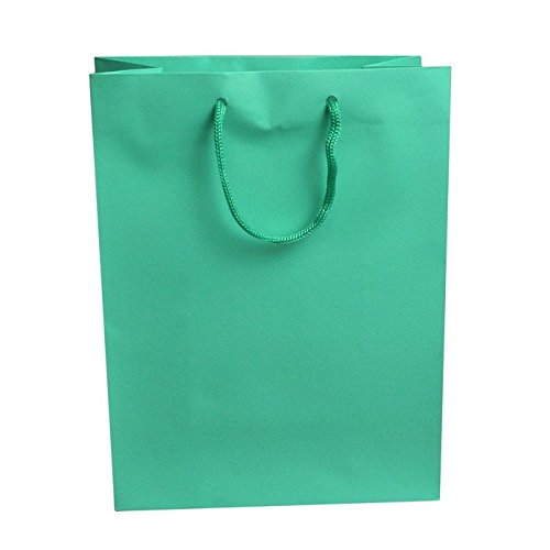 100 Large Aqua Gift Bags Bulk - Premium Quality Party Favor Bags for Birthdays, Weddings, Baby Showers & Holiday Gifting
