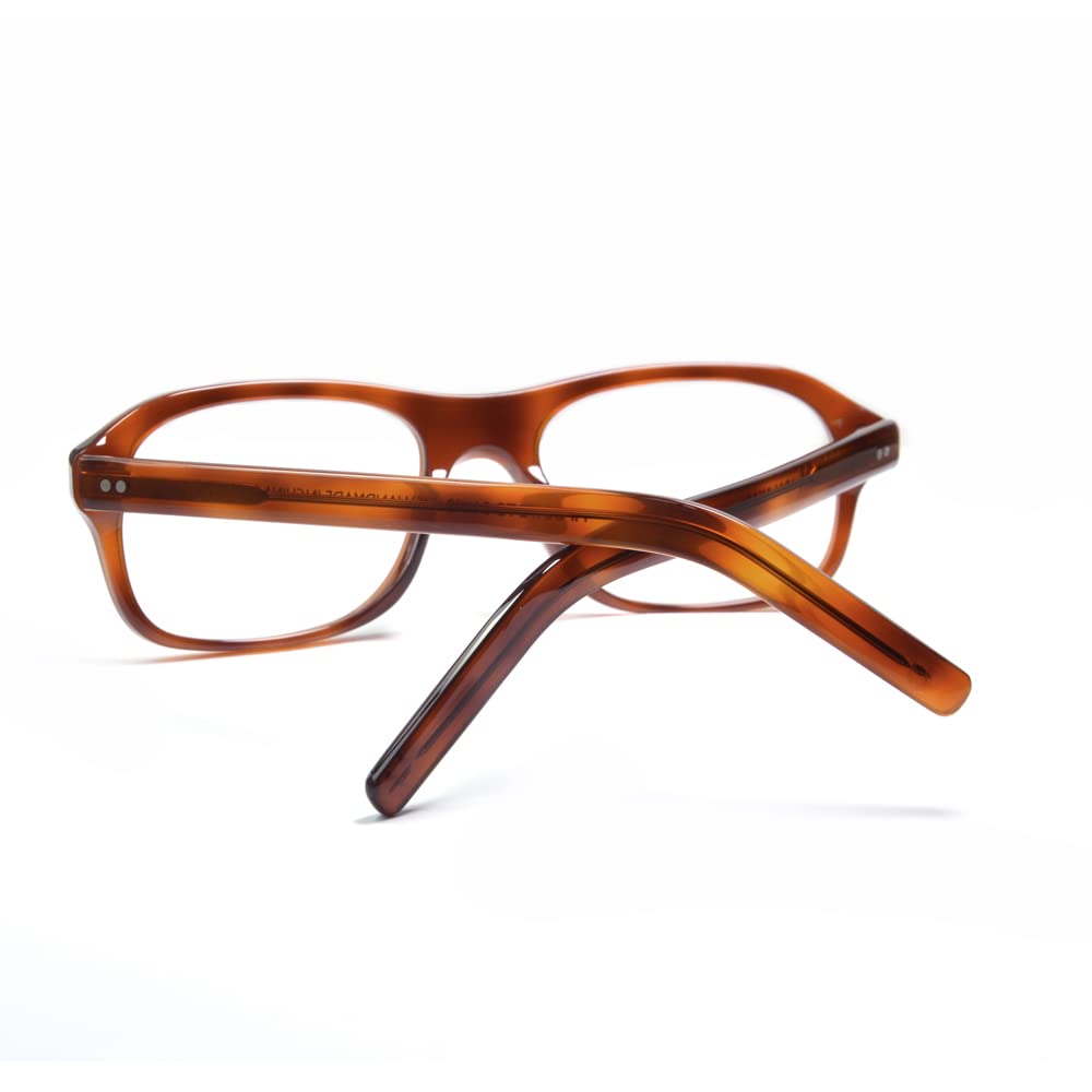 Vintage Square Eyeglasses for Men - Kingsmen Style Acetate Frame Clear Lens Glasses MPO847DTO - Perfect for Retro Fashion, Cosplay & Everyday Wear