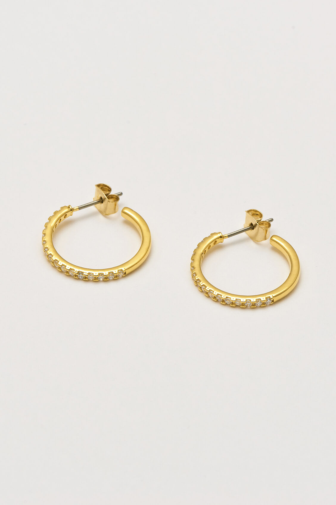 Pave Set Large Hoop Earrings for Women - 14K Gold Plated Cubic Zirconia Dangle Earrings | Perfect for Parties, Weddings & Everyday Wear