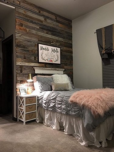 **Rustic Reclaimed Barn Wood Wall Paneling - 23 Sq Ft Naturally Weathered Wood Planks for Home & Office Accent Walls - Easy Nail-Up Installation for Farmhouse, Loft & Industrial Decor**    *(Perfect for feature walls, wainscoting, fireplace surrounds, and DIY home renovation projects.)*