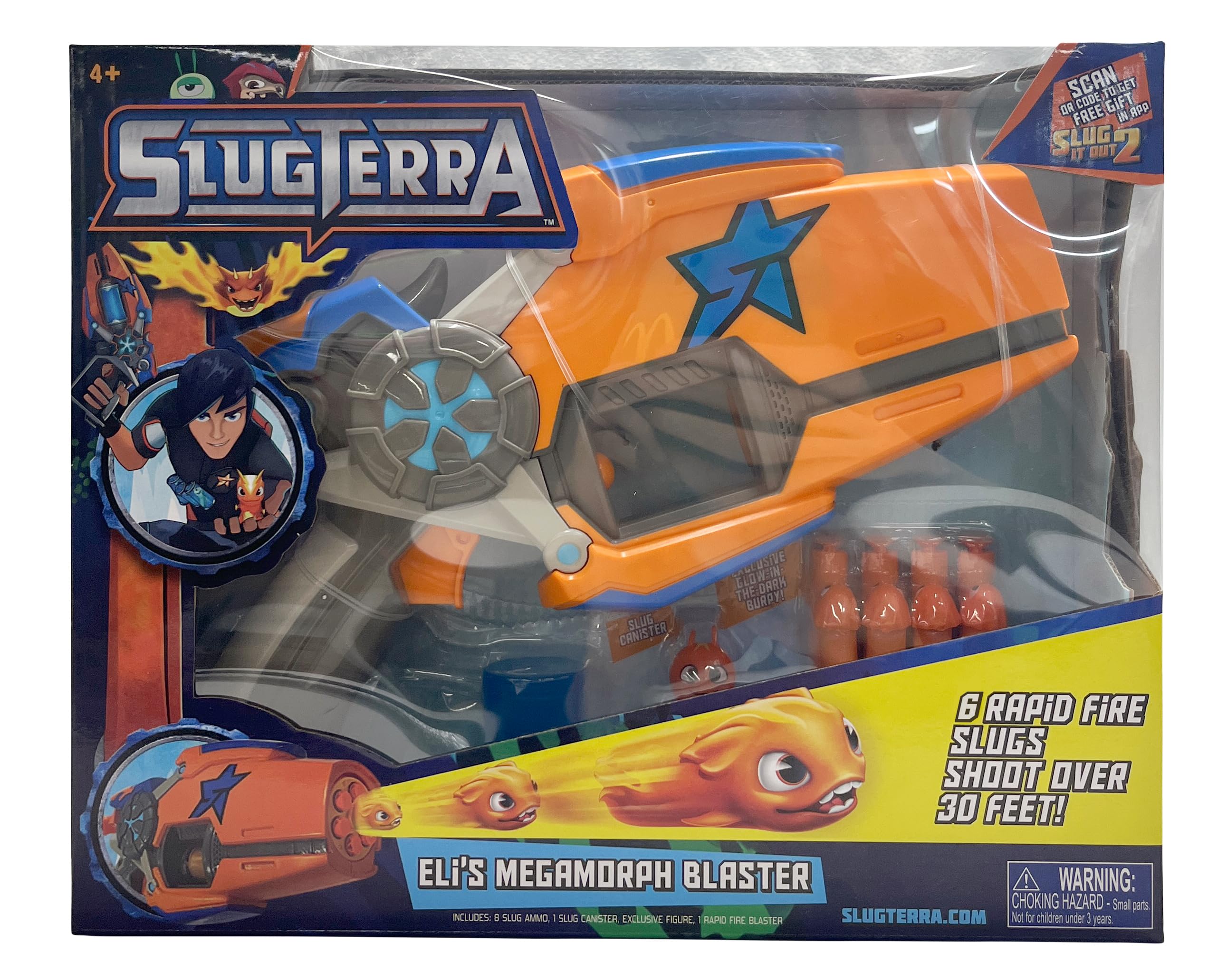 SLUGTERRA Blaster LUU04 Toy Gun with 6 Projectiles & Rotating Barrel - Kids Outdoor Play Toy for Ages 4+ | Perfect for Backyard Battles, Nerf Wars & Action Role Play Games