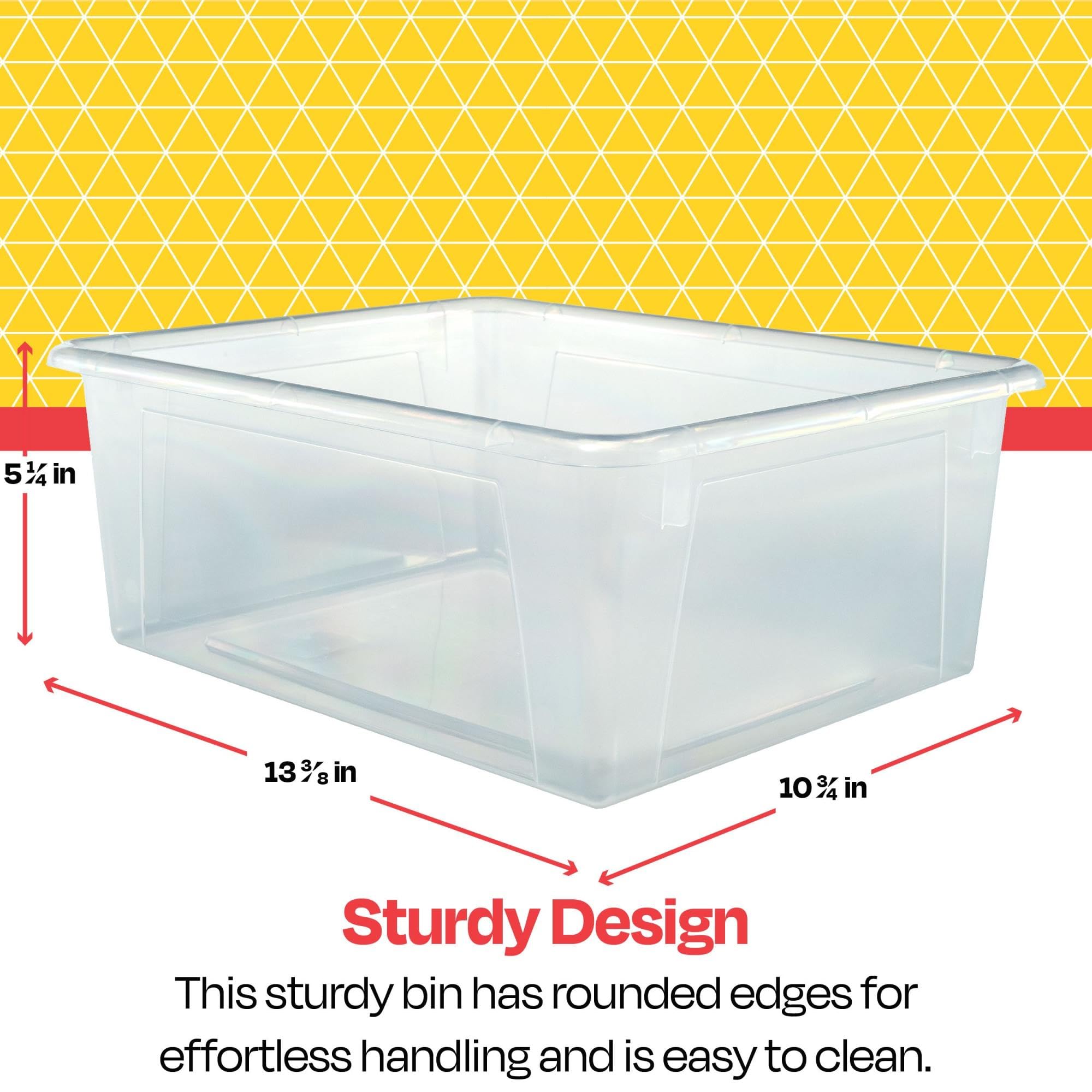School Smart Durable Plastic Storage Tray - Letter Size Translucent Organizer for Classroom Supplies, Home Office & Craft Organization | Perfect for Teachers, Students & Home Organization