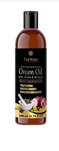 Organic Onion Oil for Hair Growth with Bhringraj & Brahmi | 17 Essential Oils for Hair Fall & Damage Control | Jojoba, Argan, Neem, Shea, Castor, Sunflower, Amla | Promotes Thicker, Stronger Hair | Perfect for Daily Scalp Massage & Hair Care Routine