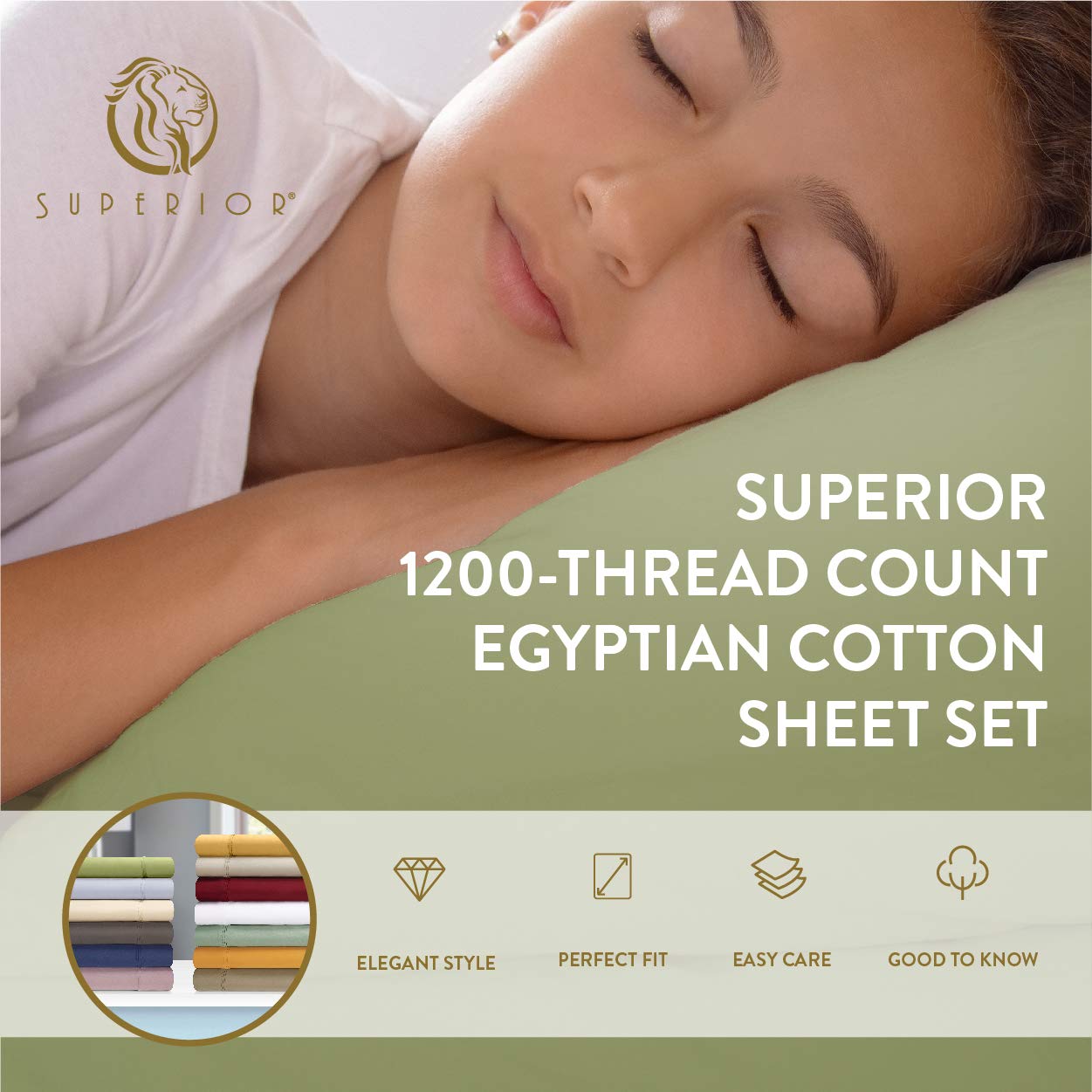 Premium 1200-Thread Count Egyptian Cotton Sheet Set - Full Size with 18