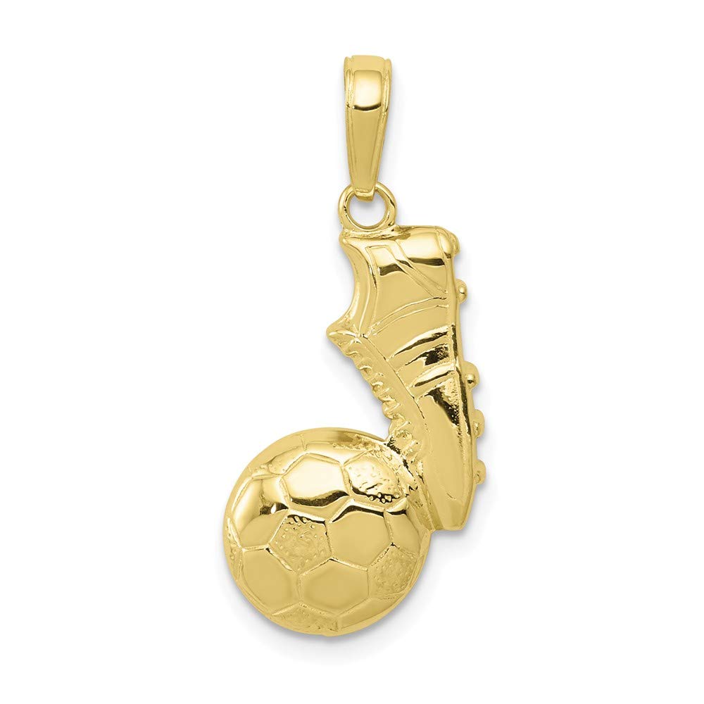 10K Yellow Gold Soccer Ball & Shoe Charm Pendant - Dainty Jewelry Gift for Women & Girls - Perfect for Soccer Lovers, Athletes, Sports Fans - Great for Necklaces, Bracelets & Gifts