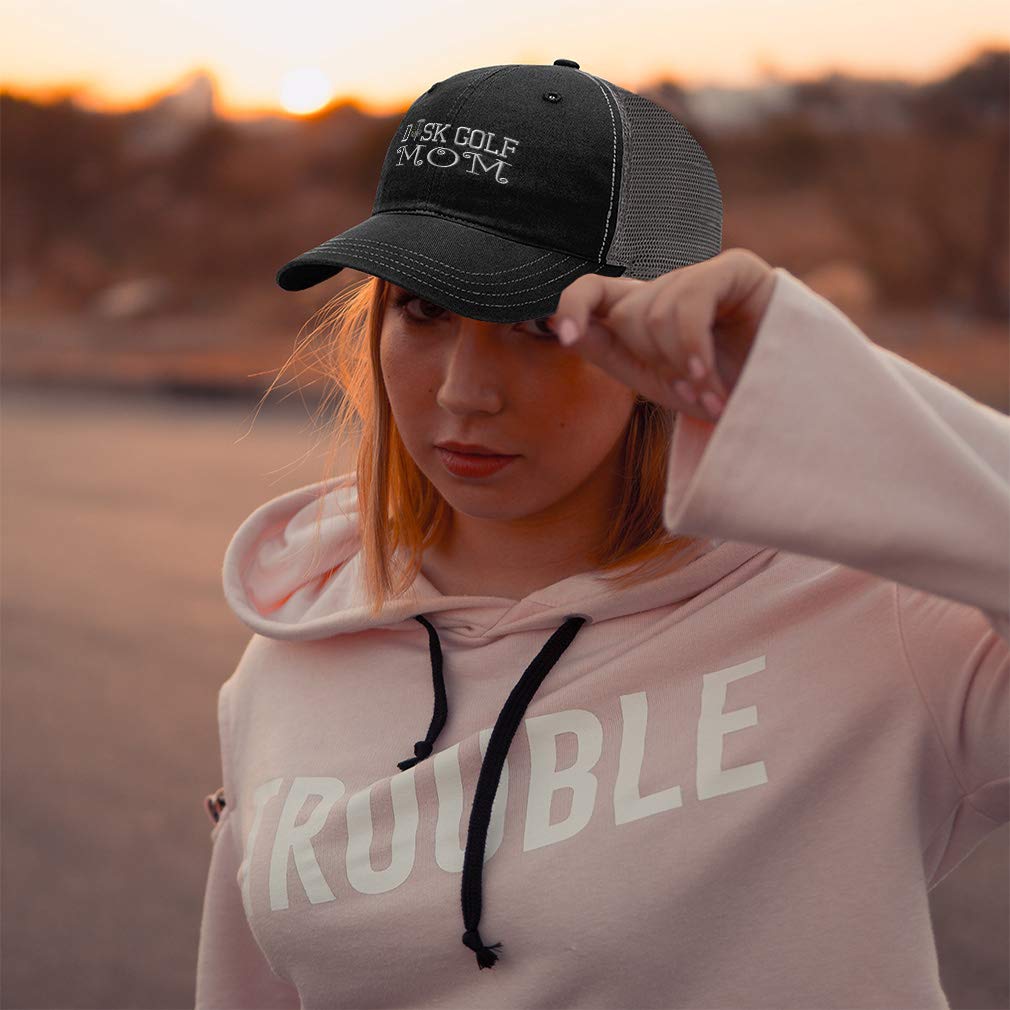 Richardson Trucker Mesh Hat - Breathable Cotton Snapback Cap for Men & Women - Dad Hat & Disc Golf Accessory - Perfect for Outdoor Sports, Casual Wear & Gifts (Black/Charcoal)