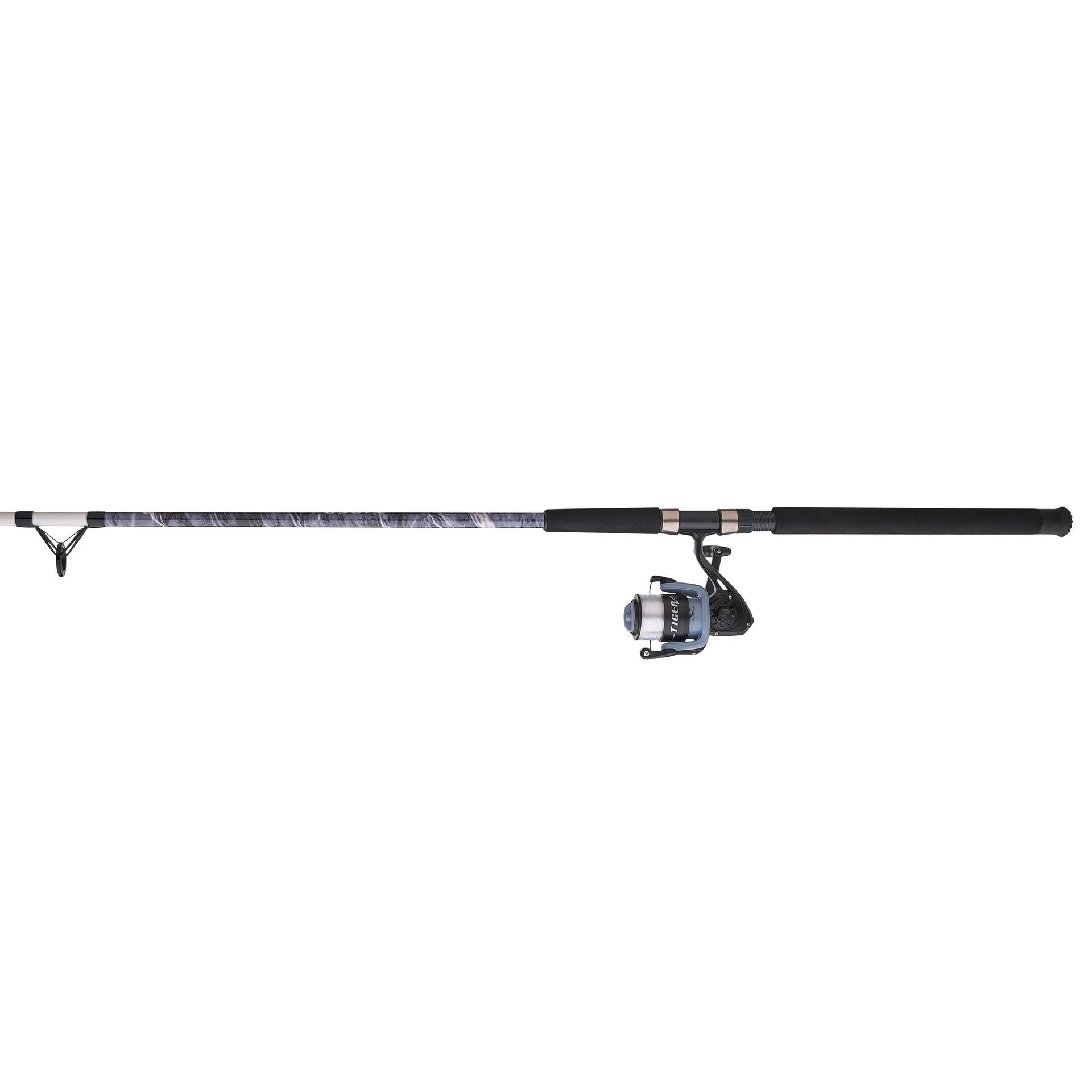 Tiger Spinning Surf Fishing Rod and Reel Combo - Mossy Oak Camo Design - Perfect for Saltwater and Freshwater Fishing, Beach, Pier, and Boat Angling