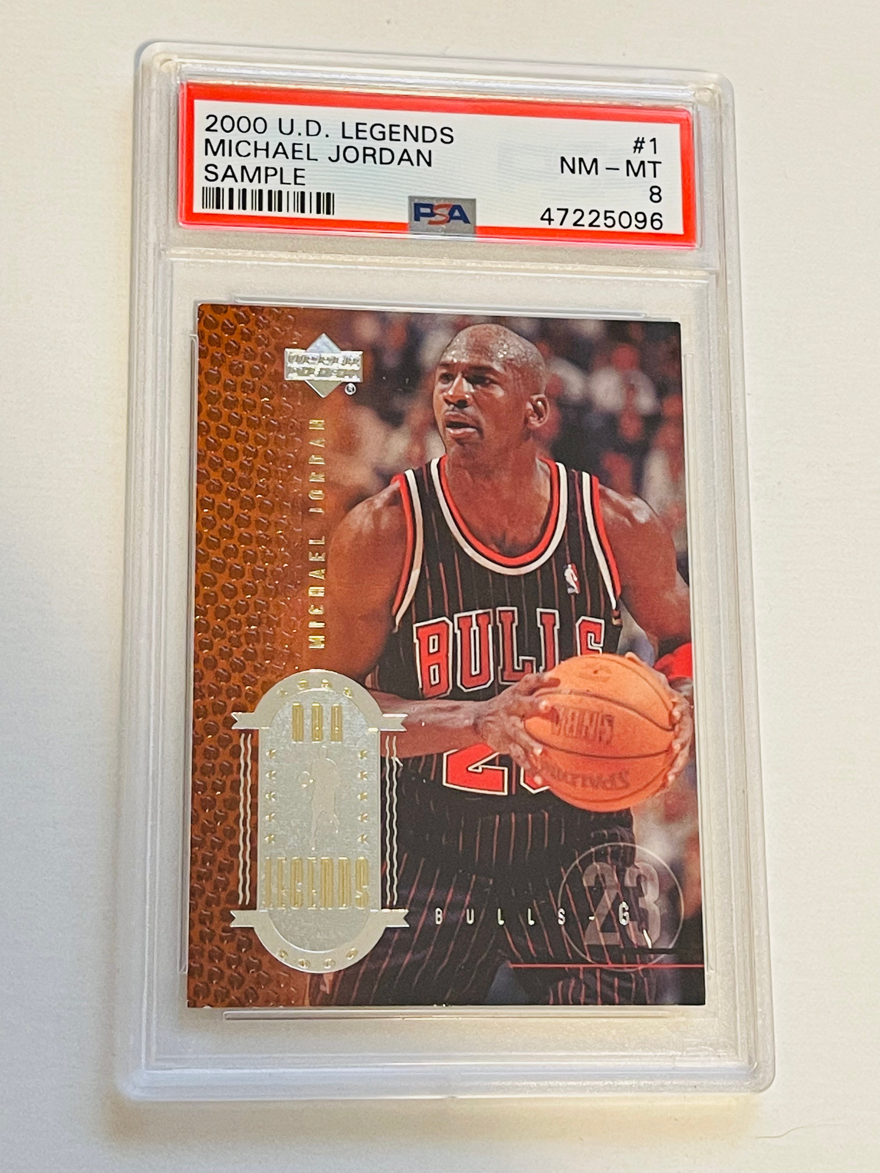 Michael Jordan UD Century Legends PSA 8 Sample Basketball Card 2000 - Rare Collectible for Sports Memorabilia & Investment