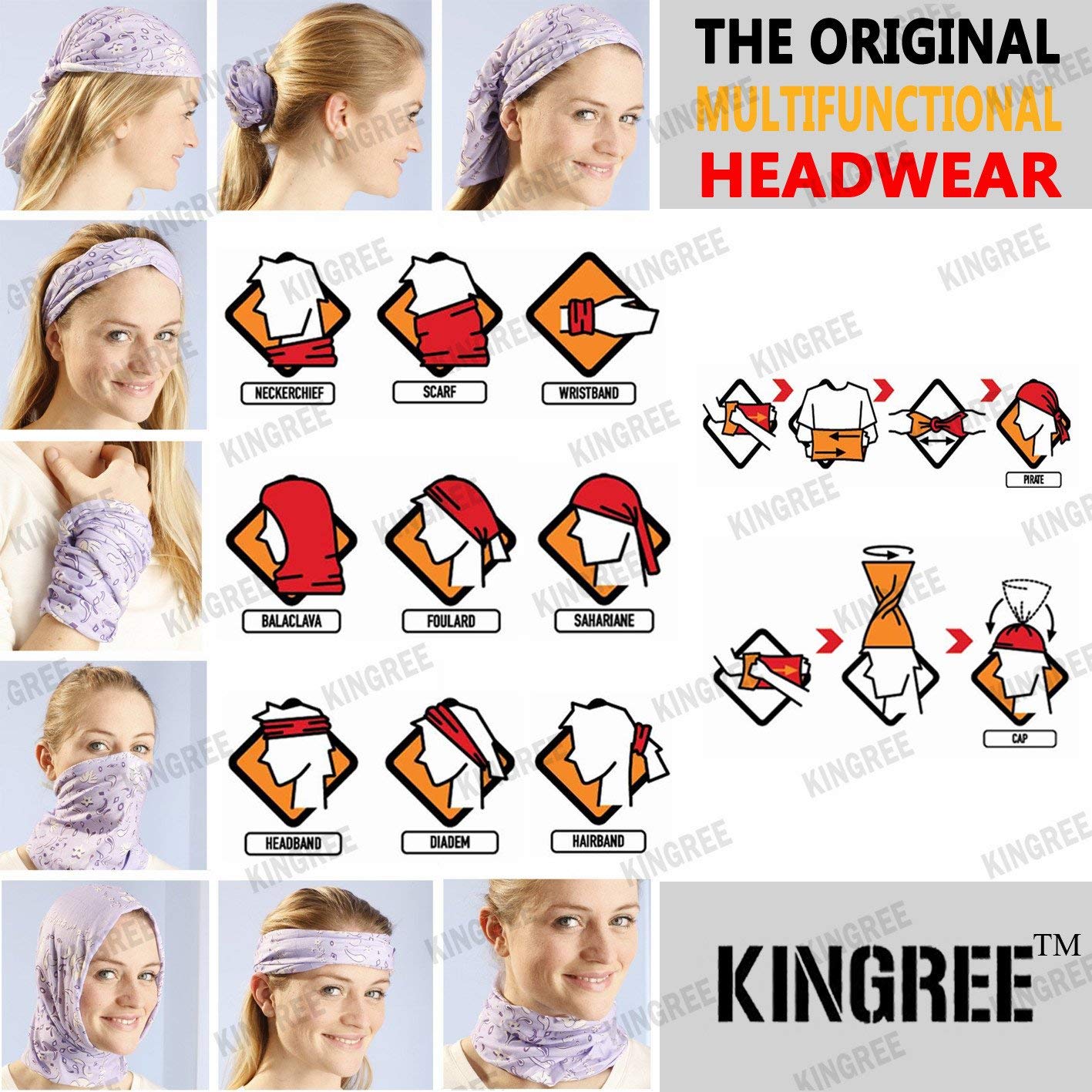 KINGREE 18PCS Magic Scarf Set - Stretchy Headbands & Headwraps for Women - Soft Elastic Hair Accessories for Running, Yoga, Workout & Outdoor Activities
