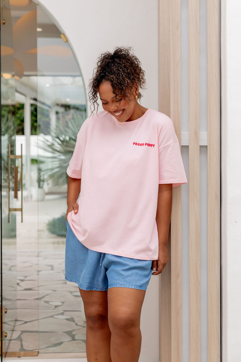 Good Vibes Tee in Pink - Soft Cotton Women's T-Shirt for Casual Wear, Street Style & Everyday Comfort