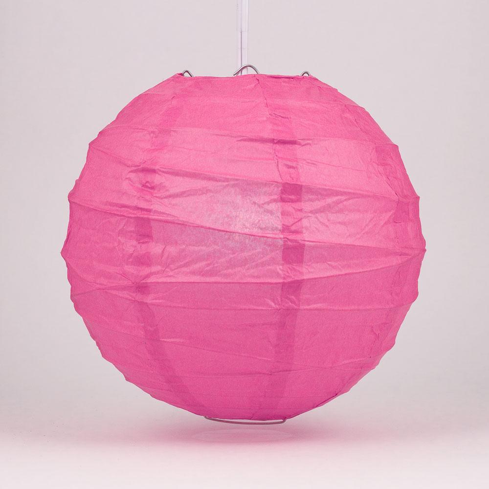 12 Pack 24 Inch Fuchsia / Hot Pink Round Paper Lanterns for Party Decorations - Perfect for Weddings, Baby Showers, and Birthday Celebrations