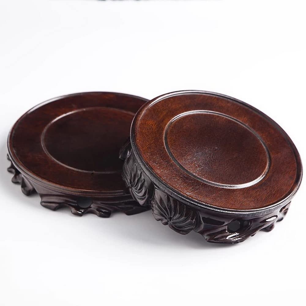 GOLDY&WENDY Solid Wood Rosewood Carved Display Stand - Handcrafted Buddha Statue Pedestal, Plant Holder & Decorative Vase for Home Altar, Meditation Room Decor & Feng Shui Display