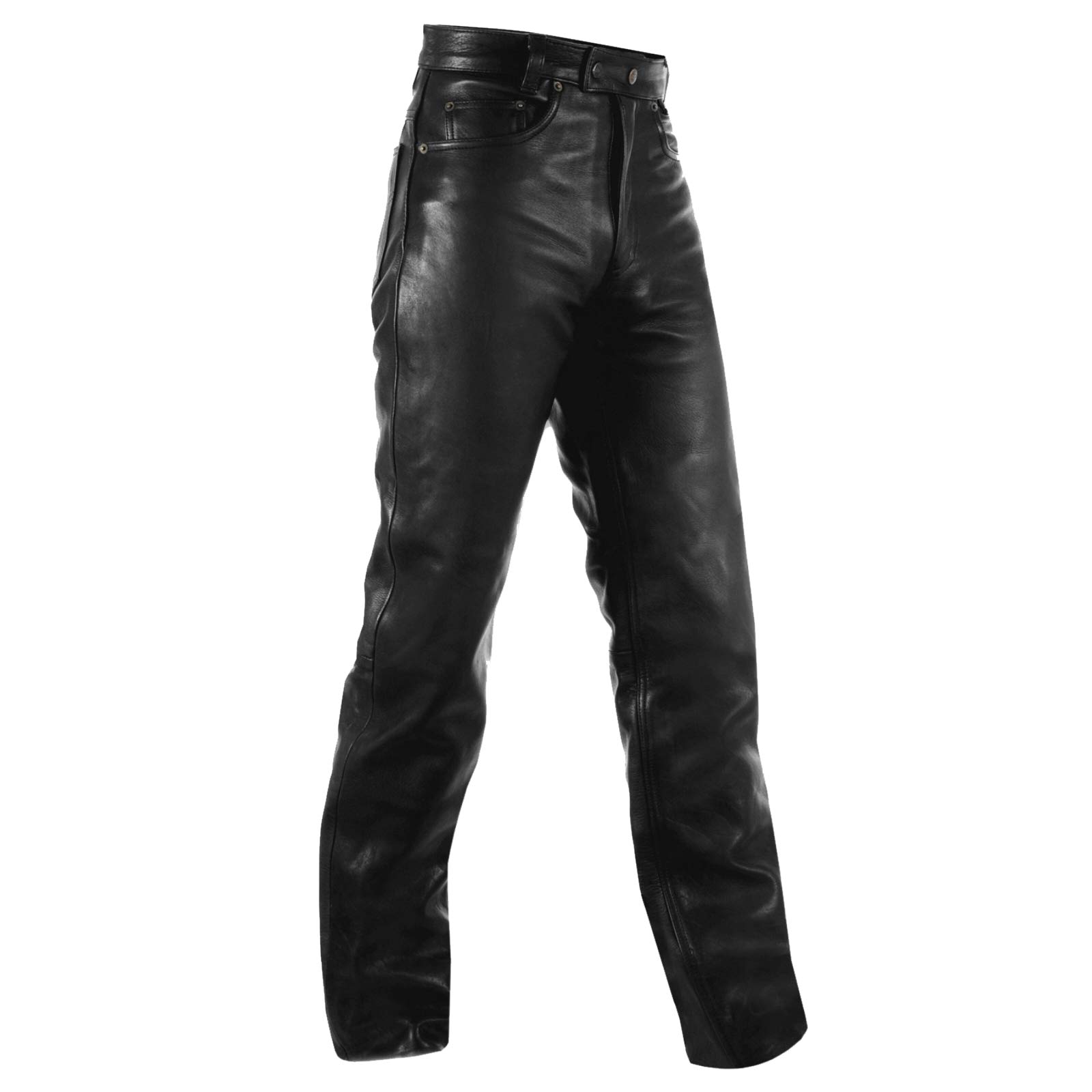 Premium Motorcycle Leather Pants for Men - Black Biker Jeans, Size 32 | Durable Riding Trousers for Harley & Cruiser Motorcycles | Comfortable Protective Gear for Long Rides & Commuting
