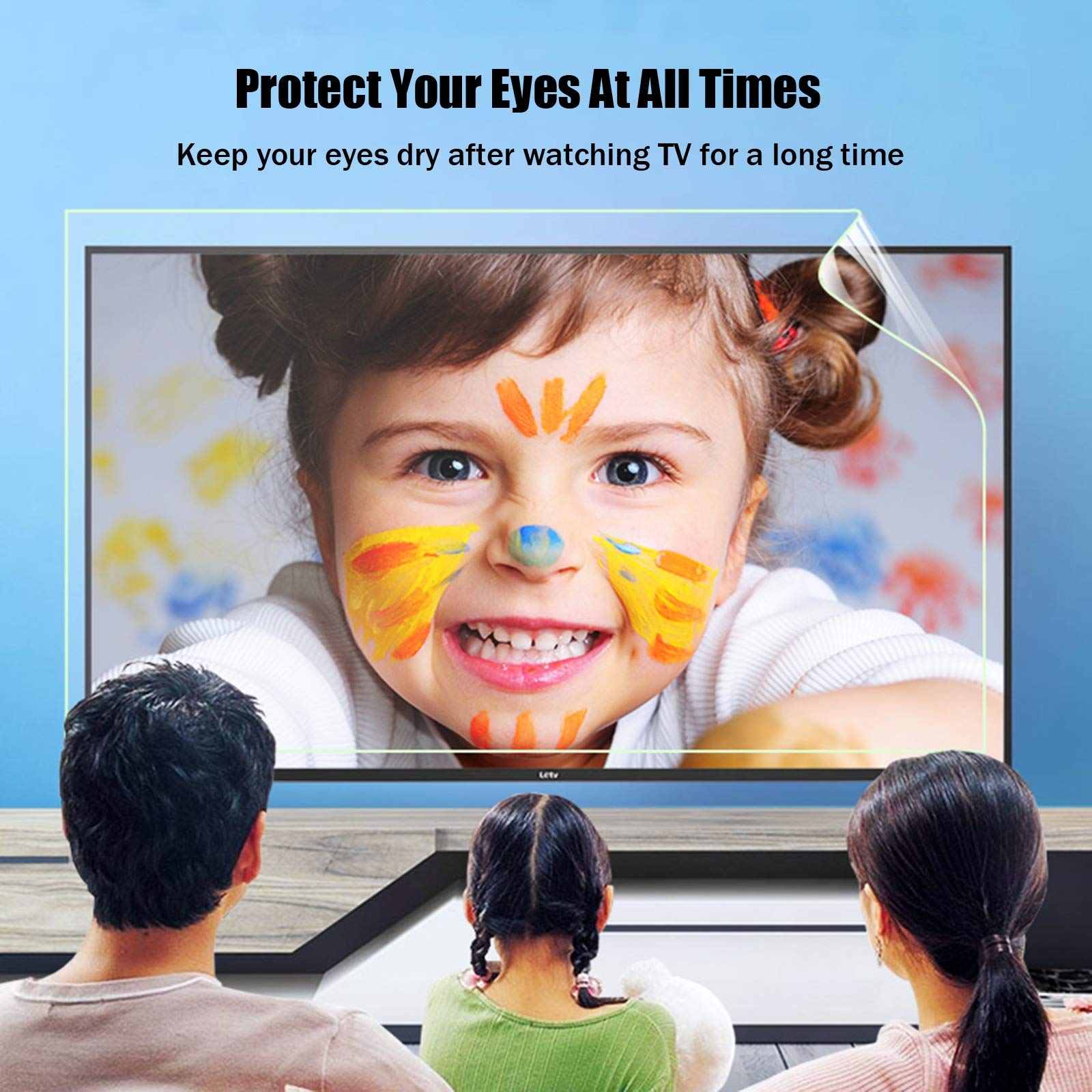 AIZYR Anti Blue Light Screen Protector for TV - Anti Glare Film Reduces Eye Fatigue for LCD, LED, OLED & QLED 4K HDTV (50 inch 1095x616mm) - Perfect for Home Theater, Gaming & Office Use