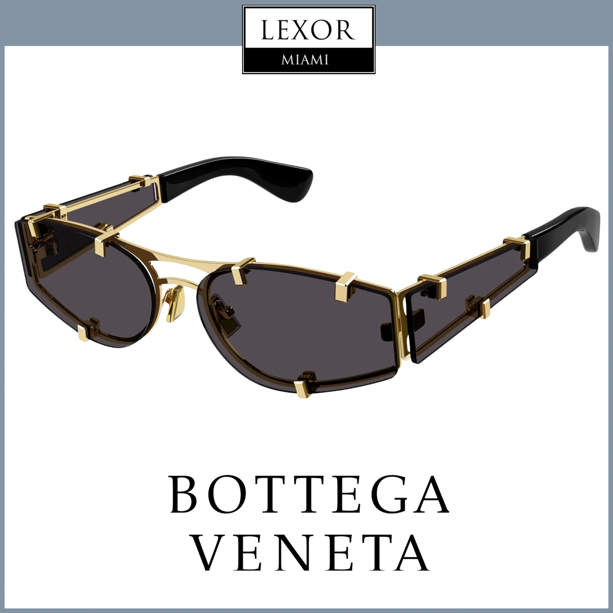 Bottega Veneta BV1206S 001 61mm Women's Metal Frame Sunglasses - Stylish UV Protection for Outdoor Activities & Fashion