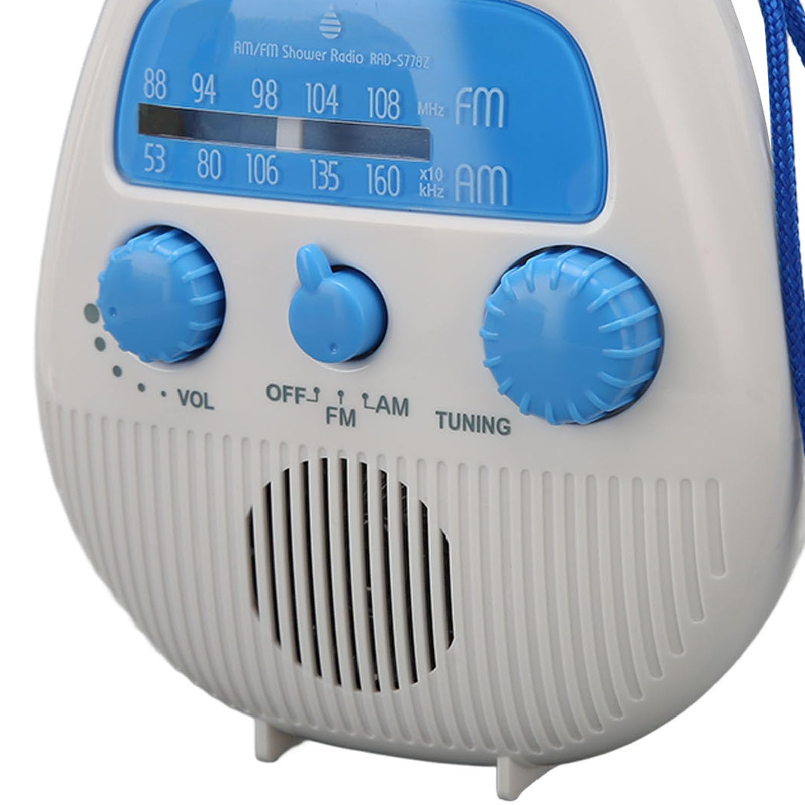 Waterproof Portable Shower Radio with AM/FM - Battery Operated Bathroom Speaker for Indoor & Outdoor Use - Perfect for Bathing, Camping, Beach and Poolside Relaxation