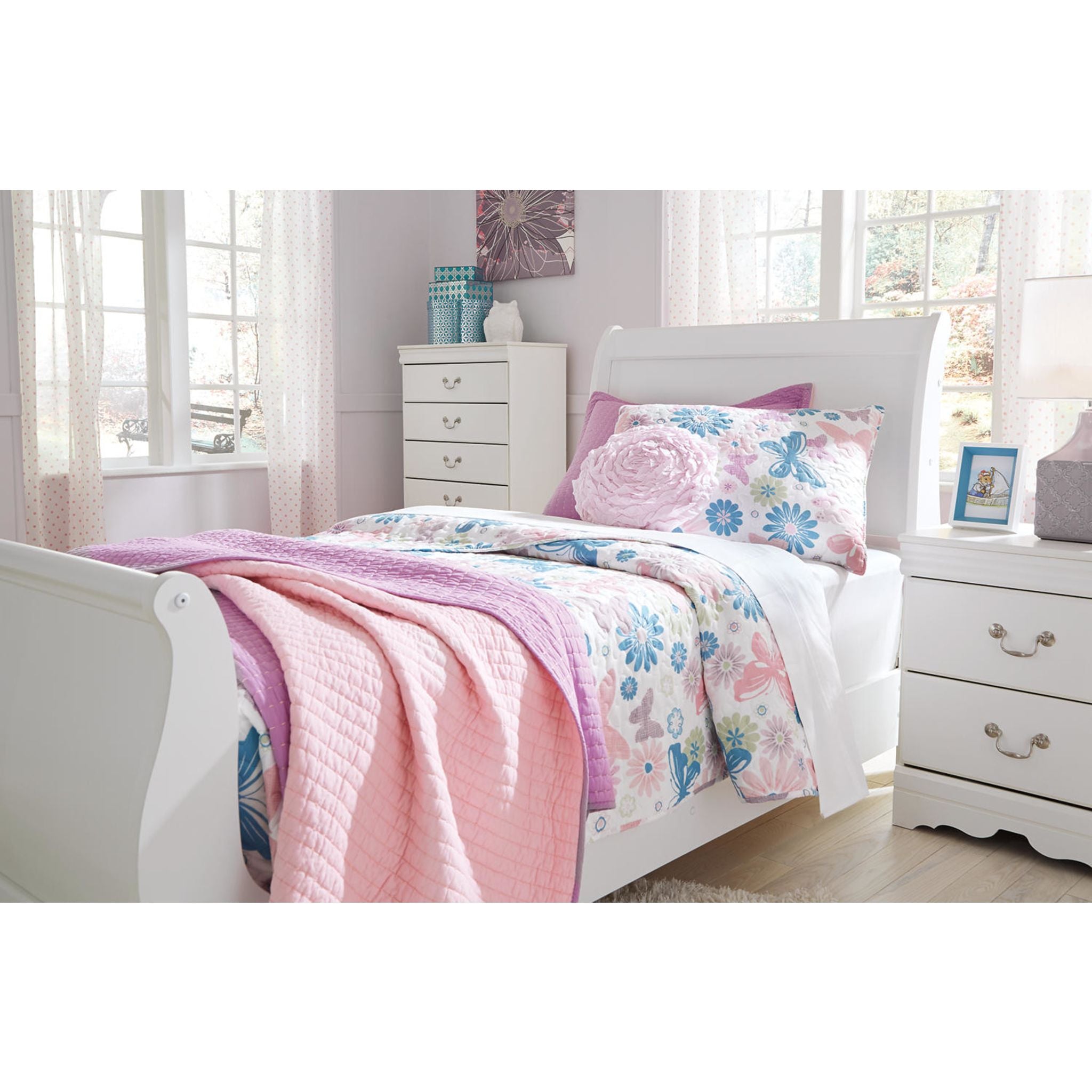 Anarasia White Sleigh Headboard - Queen Size Upholstered Bed Frame Headboard for Bedroom - Perfect for Modern, Farmhouse & Traditional Home Decor