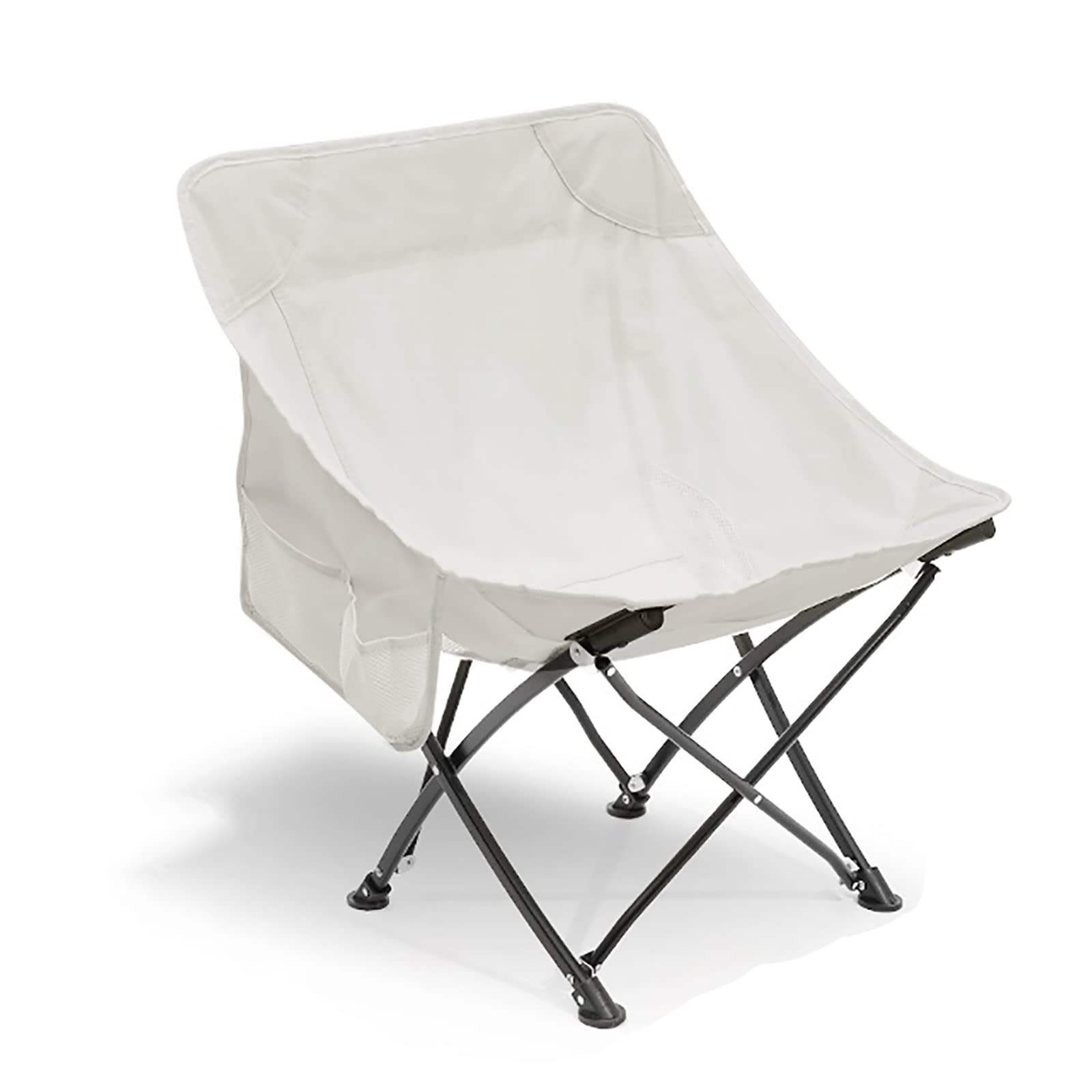 HWTOP Portable Folding Camping Chair - Steel Frame Moon Chair for Outdoor Gatherings, Fishing, Picnics & Lunch Breaks | Lightweight & Durable for Beach, Backyard & Camping Trips