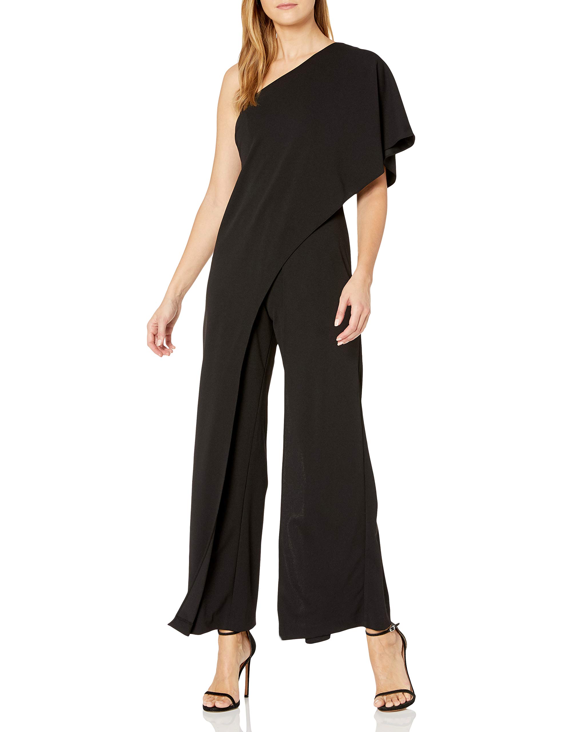 Adrianna Papell Women's Flutter One Shoulder Jumpsuit - Elegant Formal Wear for Weddings, Parties & Evening Events