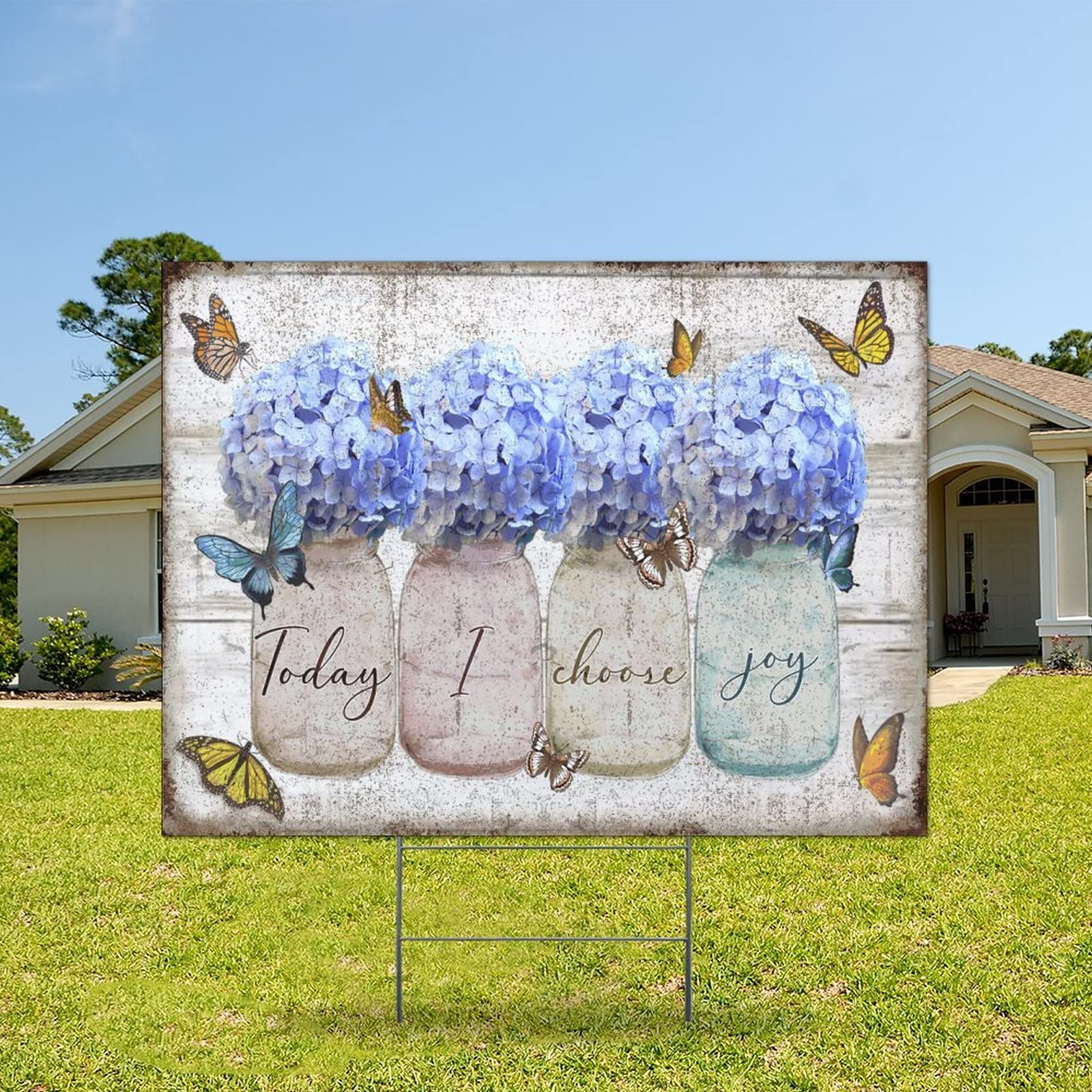 French Lavender Garden Sign - Double Sided Weatherproof Yard Decor for Outdoor & Lawn