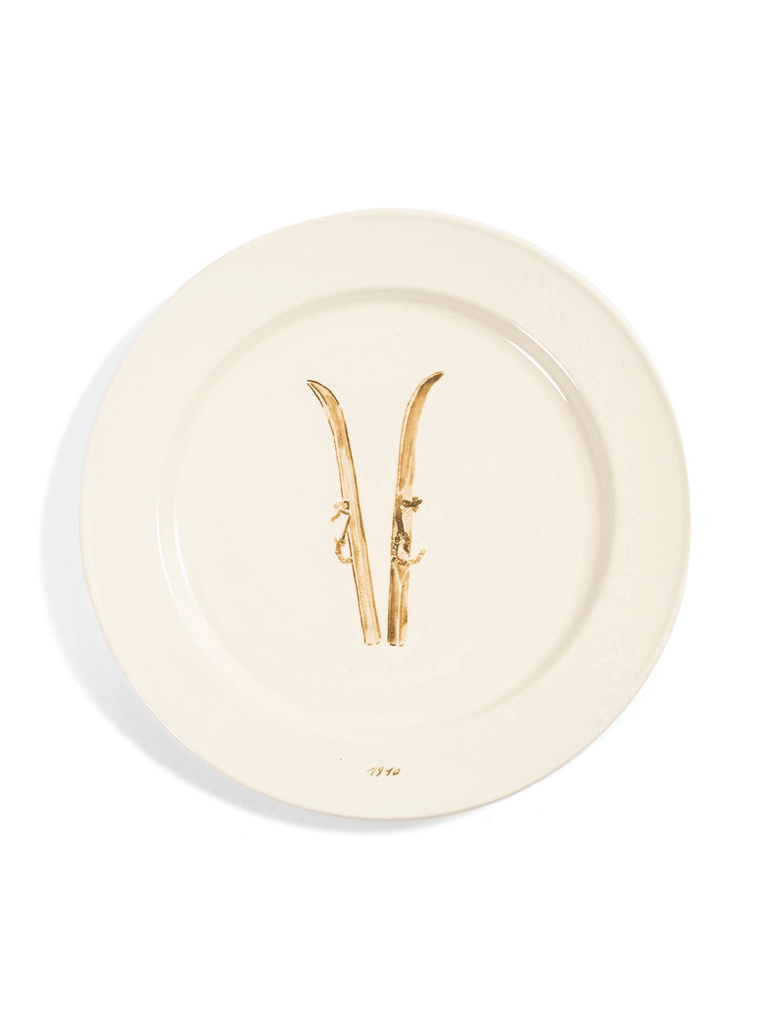 Premium Skis Dinner Plate - Durable Melamine Plate for Skiing Enthusiasts - Perfect for Ski Lodge Dining, Après-Ski Parties & Mountain-Themed Decor