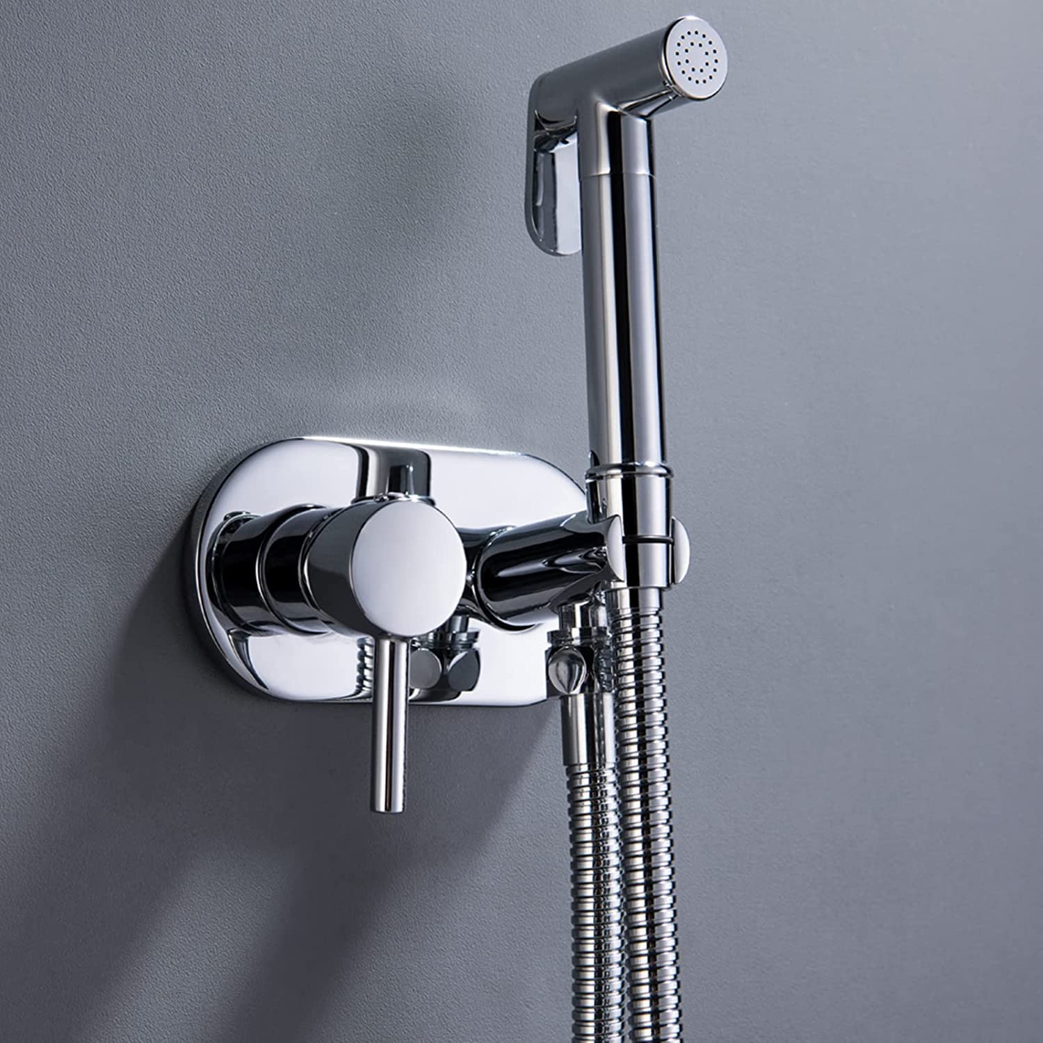 **Handheld Bidet Sprayer for Toilet - Chrome Brass Diaper Sprayer with Hose for Hot & Cold Water - Perfect for Baby Cloth Diaper Cleaning, Feminine Hygiene & Pet Washing**