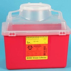 14 Qt Sharps Container with Large Funnel Cap & Clear Top - Safe Needle Disposal for Medical Offices, Clinics & Home Healthcare Use