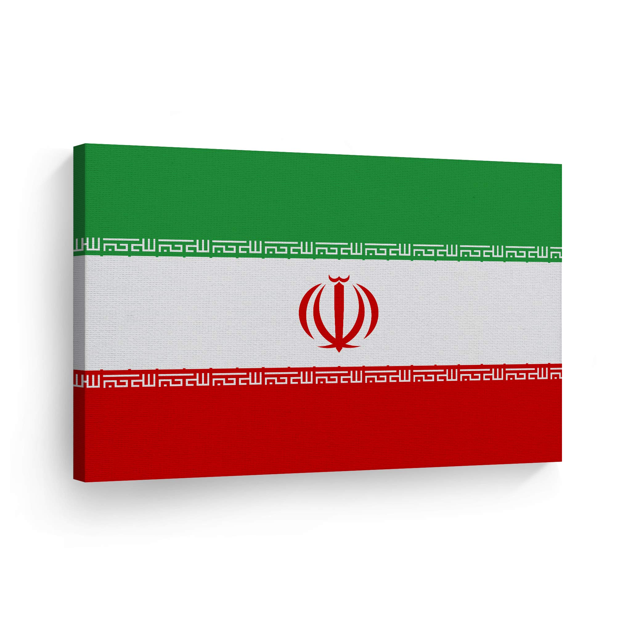 Iran Flag Canvas Wall Art Print - 30x40 Inch Modern Country Flag Decor for Office, Living Room, Dorm, Bedroom & Man Cave - Ready to Hang USA-Made Home & Sports Bar Decoration | Perfect for Patriotic Displays, Game Rooms & Cultural Decor