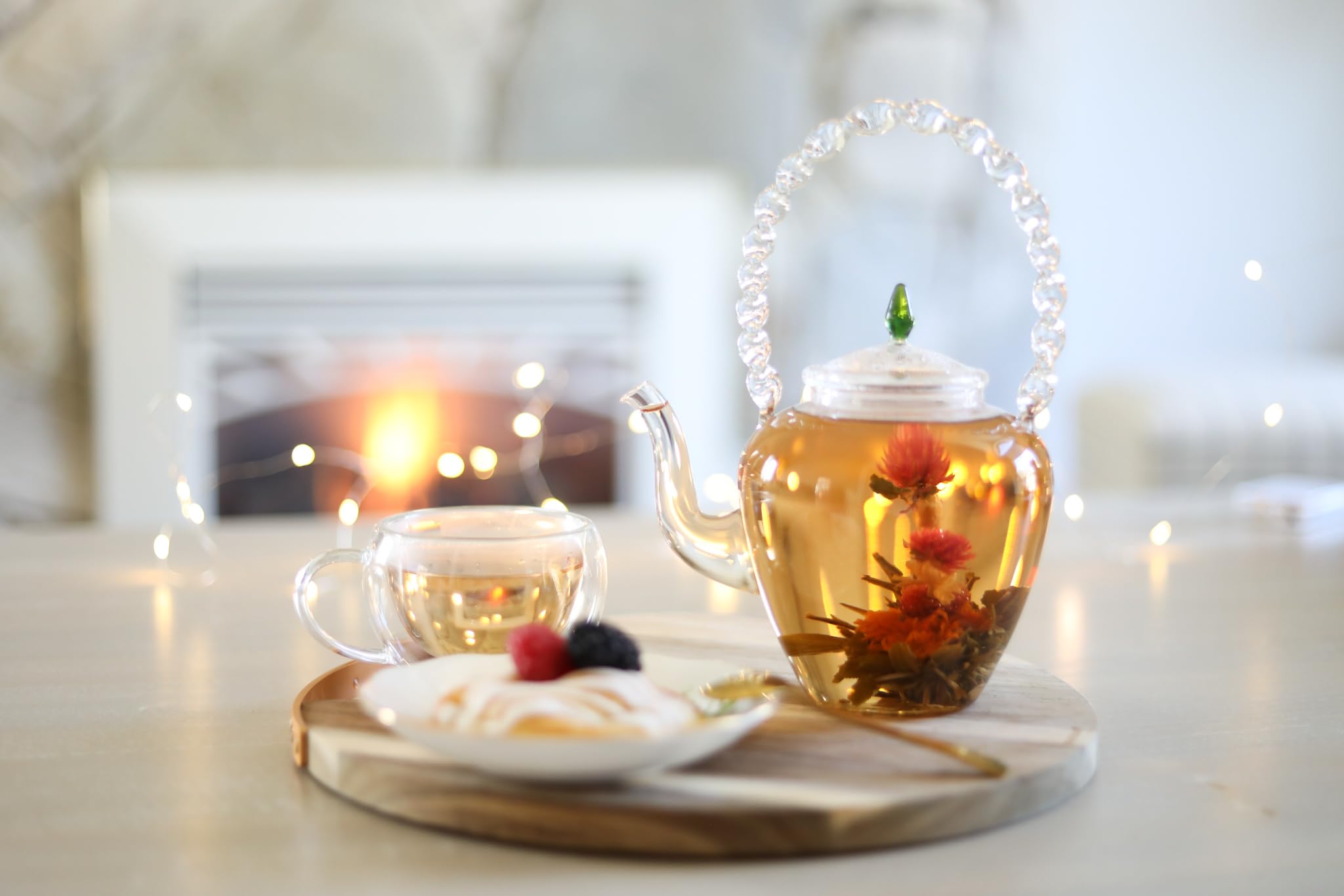 Teabloom Fruit Blooming Tea - 12 Unique Flower & Fruit Flavored Tea Balls - Reusable Up to 3 Steeps - Perfect for Relaxation, Gifts & Afternoon Tea Parties