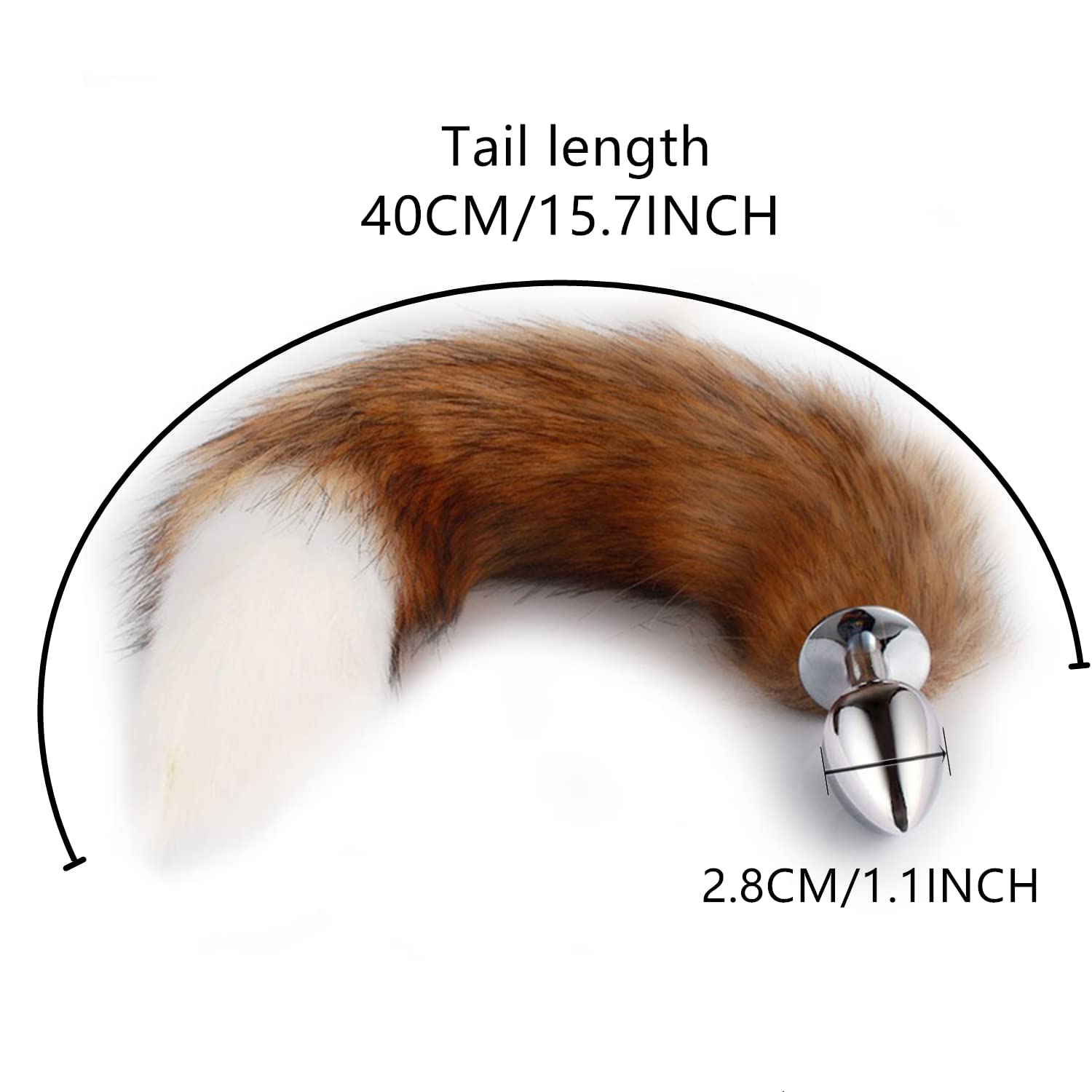 Fox Tail Anal Plug Set - 2PCS Silicone Butt Plugs with Cat Ears Headband for Women & Men | Beginner Friendly Adult Toys for Couples Bondage & Role Play (Brown/White) | Perfect for BDSM, Cosplay & Sensual Play
