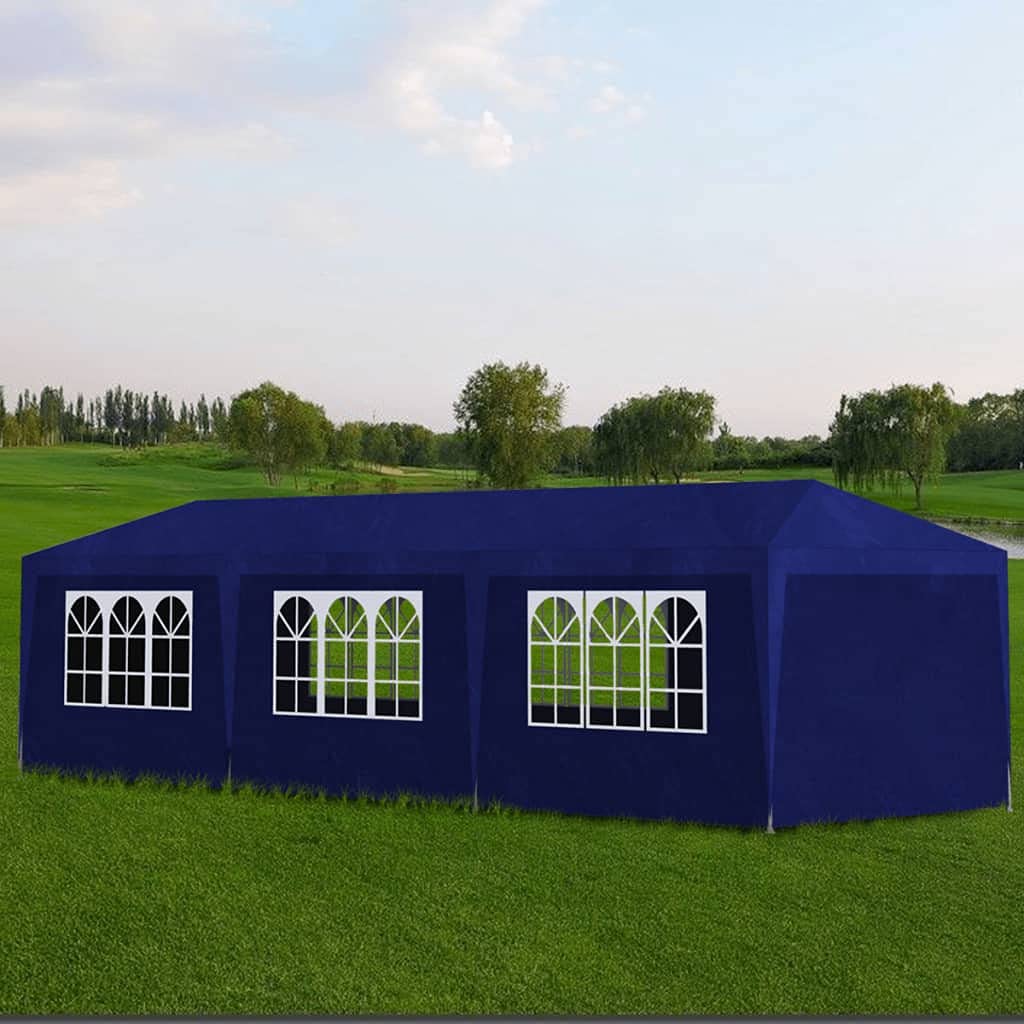 CHARMMA 10x30 Heavy Duty Pop Up Canopy Tent - Large Outdoor Party Tent for Weddings, Backyard Events & Fiestas - Waterproof Blue Shelter for Camping, Picnics & Outdoor Gatherings