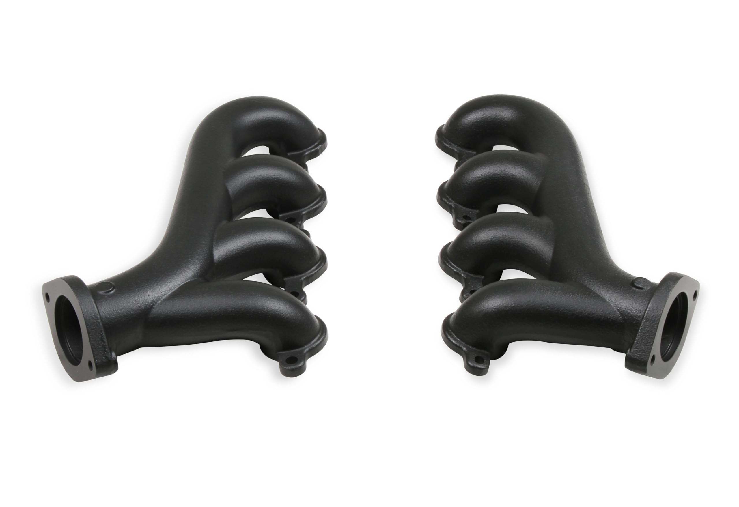 LS Black Ceramic Coated Cast Iron Exhaust Manifolds - High Performance Pair for Ford Mustang, Chevy Camaro & Dodge Challenger - Perfect for Racing, Off-Road & Engine Upgrades