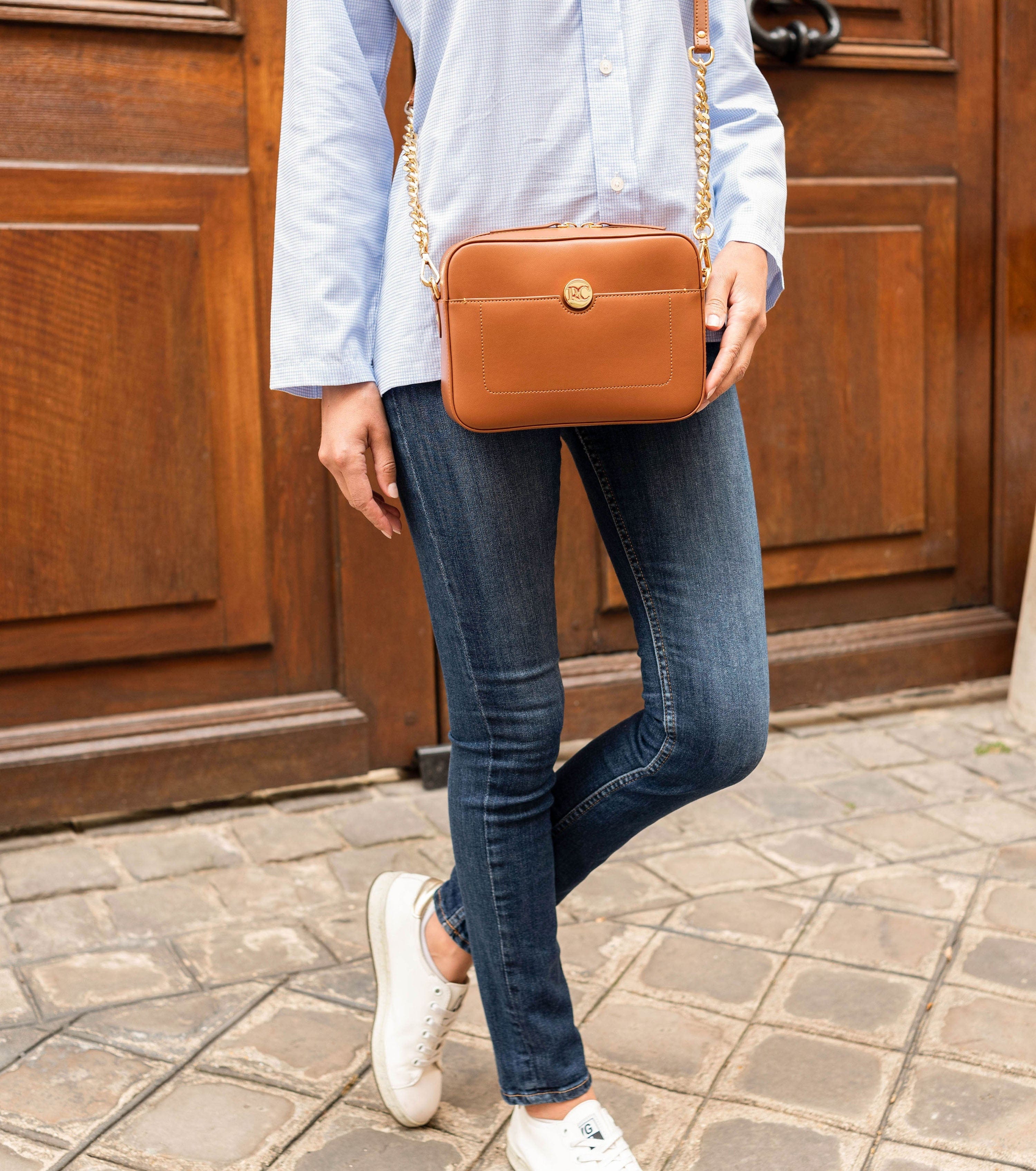 Nomad Vegan Leather Crossbody Bag for Apple Devices | Brown | Perfect for Travel, Work & Everyday Use