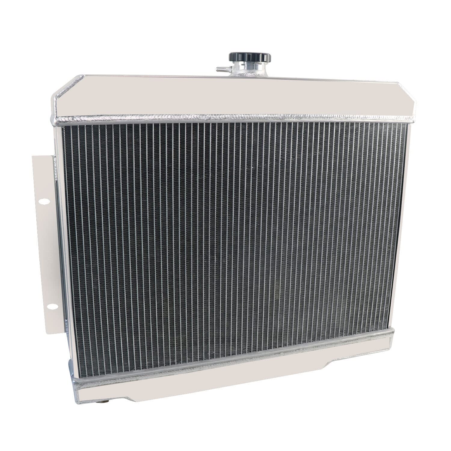 High-Performance All Aluminum Radiator for 1972-1986 Jeep CJ5 CJ6 CJ7 & Chevy SBC V8 - 4 Row Cooling System with Shroud & Fan Relay Kit - Perfect for Off-Roading, Overlanding & Hot Climate Driving