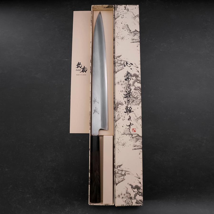 Premium Yanagiba Sushi Knife 300mm - High Carbon Silver Steel #3 with Kasumi Buffalo Ebony Handle - Professional Japanese Sushi & Sashimi Chef Knife for Home & Restaurant Use