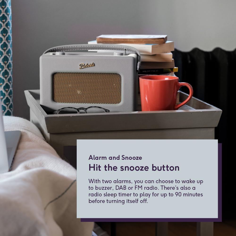 Roberts Revival RD70DG FM/DAB/DAB+ Digital Radio with Bluetooth - Dove Grey | Portable Wireless Speaker for Home, Office & Travel | Premium Sound Quality for Music & News