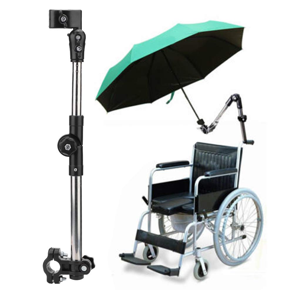 Wheelchair Umbrella Mount Holder - Adjustable Sun Shade Clamp for 20mm Wheelchair Handlebars | Weatherproof & Secure Attachment | Perfect for Outdoor Activities, Beach Trips, and Daily Commutes