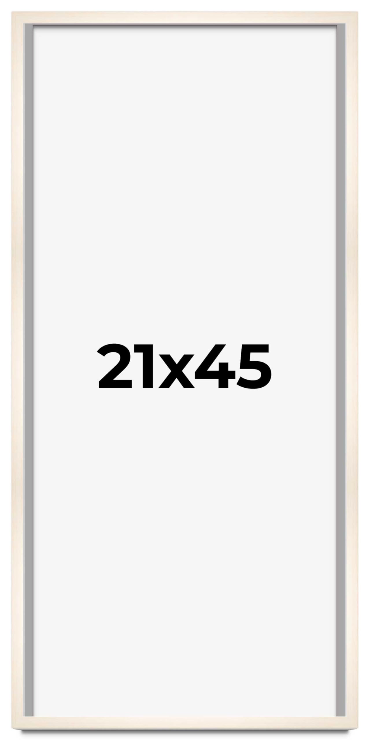 CountryArtHouse 21x45 Inch Whitewashed Solid Wood Picture Frame - 0.8125