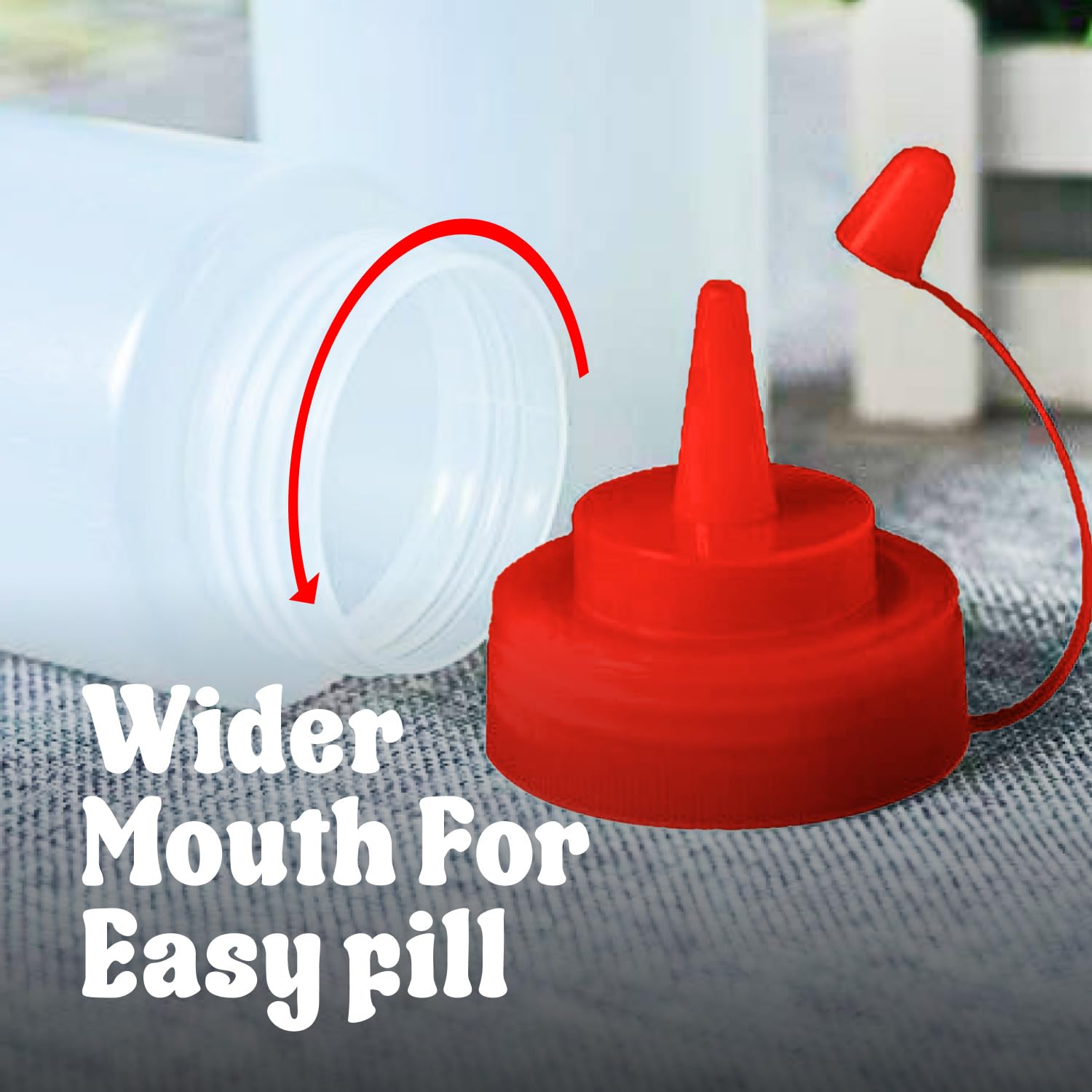Norcalway 12oz Condiment Squeeze Bottles for Sauces, Ketchup, Dressings & Oils - Plastic Kitchen Squirt Bottles with Easy Pour Spout - Perfect for Restaurants, BBQs & Home Cooking - Leakproof & Dishwasher Safe