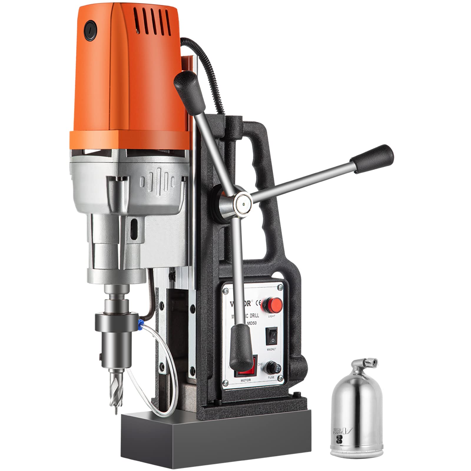Mophorn 1550W MD50 Magnetic Drill Press - 500 RPM Spindle Speed, 2