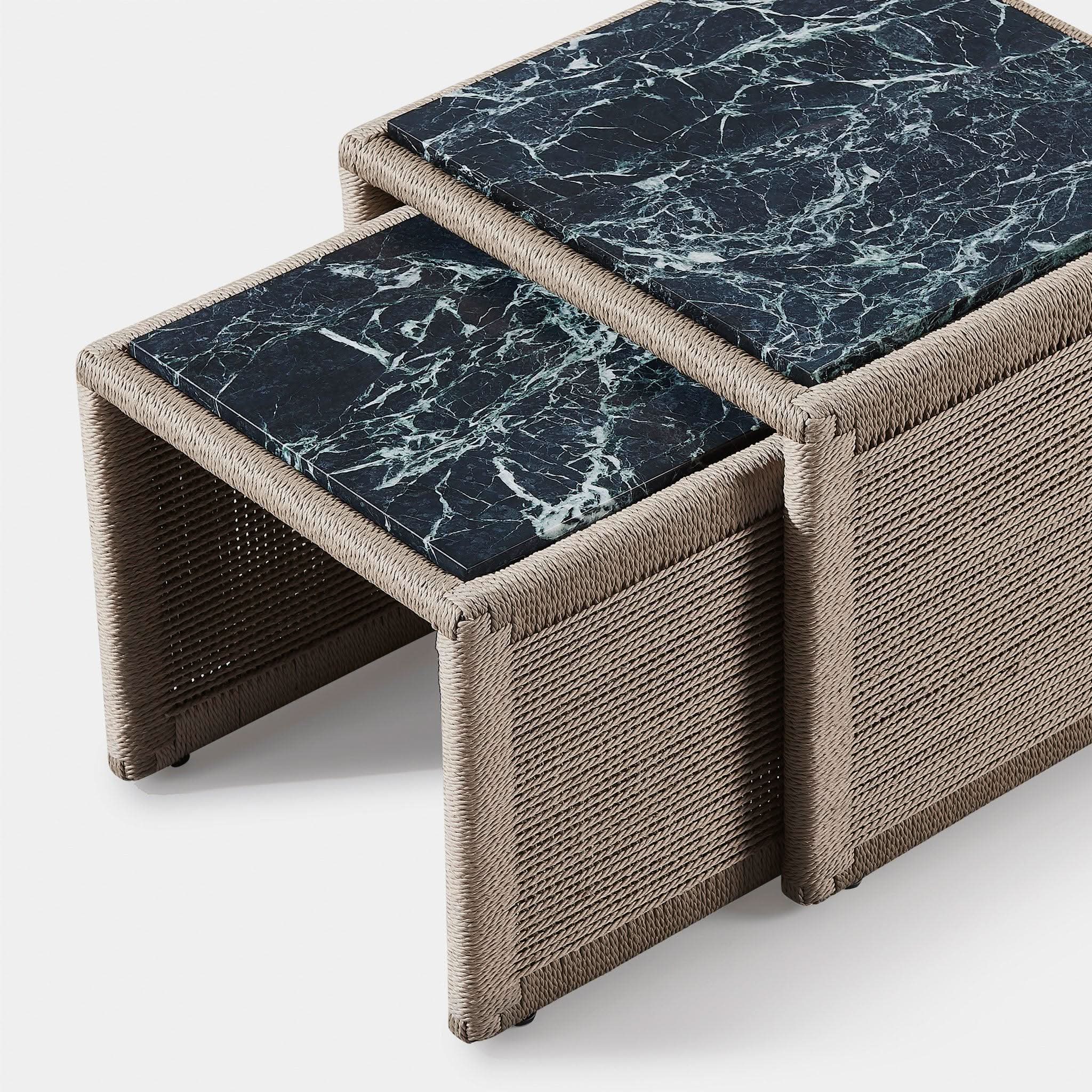 Formentera Nesting Side Tables - Set of 2 Modern End Tables for Living Room, Bedroom - Space Saving Nightstand with Minimalist Design - Perfect for Small Spaces, Apartments & Home Decor