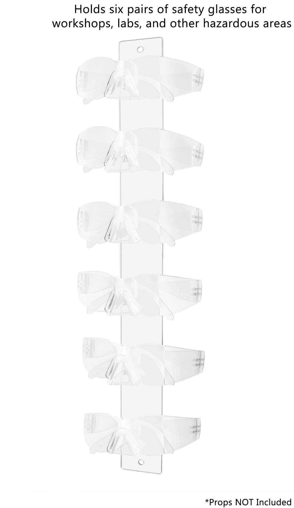 12 Pack Clear Acrylic Sunglasses Display Rack - 6 Tier Wall Mount Eyeglass Holder with Hardware for Optical Stores, Medical Labs & Retail Organization | Perfect for Eyewear Displays, Clinic Organization & Retail Merchandising