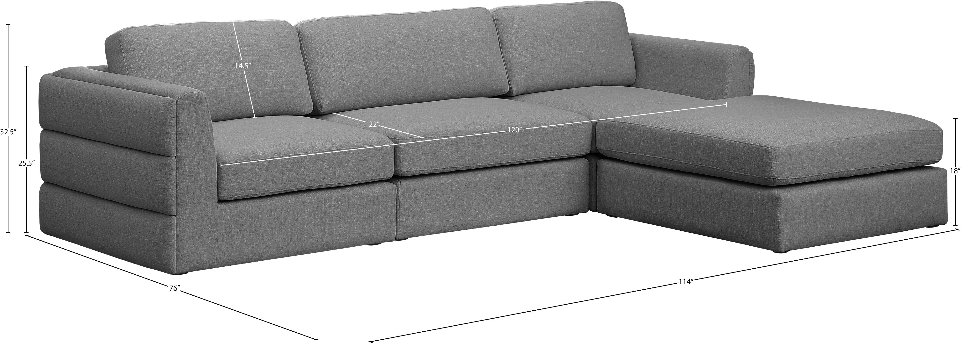 Beckham Durable Linen Textured Fabric Modular Sectional Sofa - Comfortable Modern Living Room Furniture for Home & Office Use