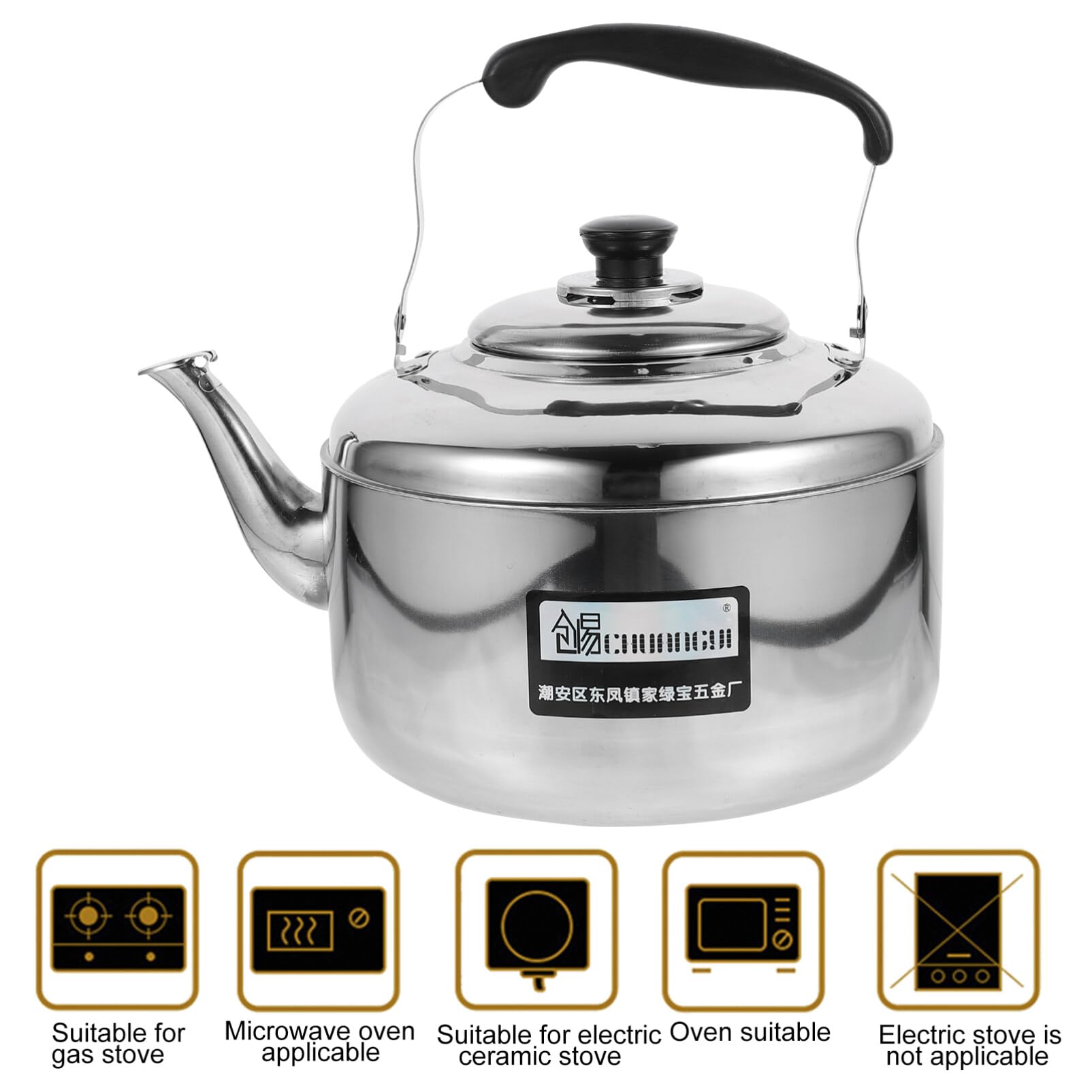 Premium Stainless Steel Tea Kettle 6L - Whistling Stovetop Water Boiler for Coffee & Tea - Durable Kitchen Kettle with Ergonomic Handle - Perfect for Home, Office & Camping Use