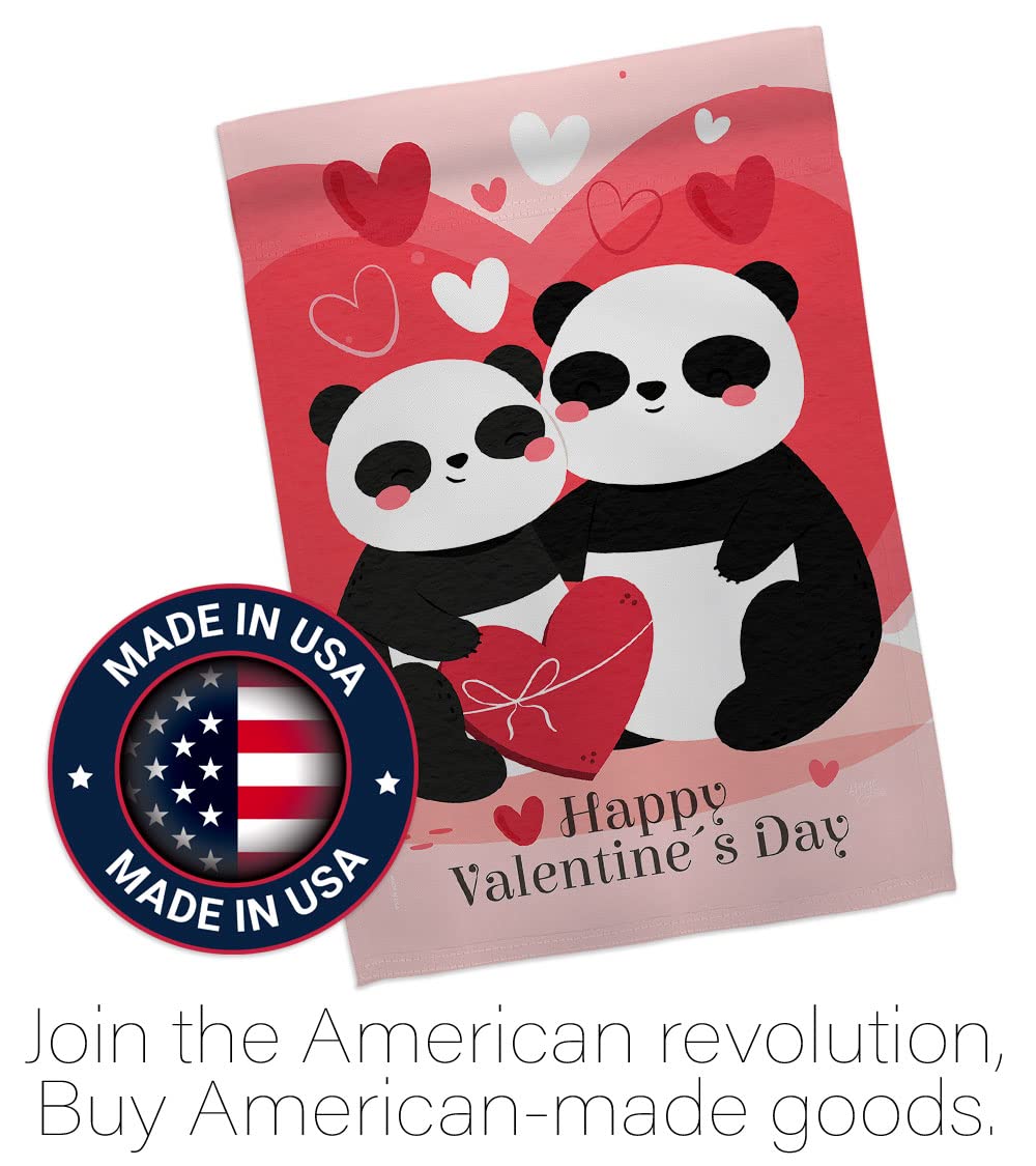 Panda Love Garden Flag - Valentine's Spring Decor for Yard & Home