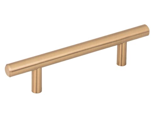 Vintage Champagne Bronze T-Bar Drawer Pulls & Cabinet Knobs - Set of 3 Mid-Century Modern (MCM) Hardware for Kitchen Cabinets, Dressers & Furniture Restoration