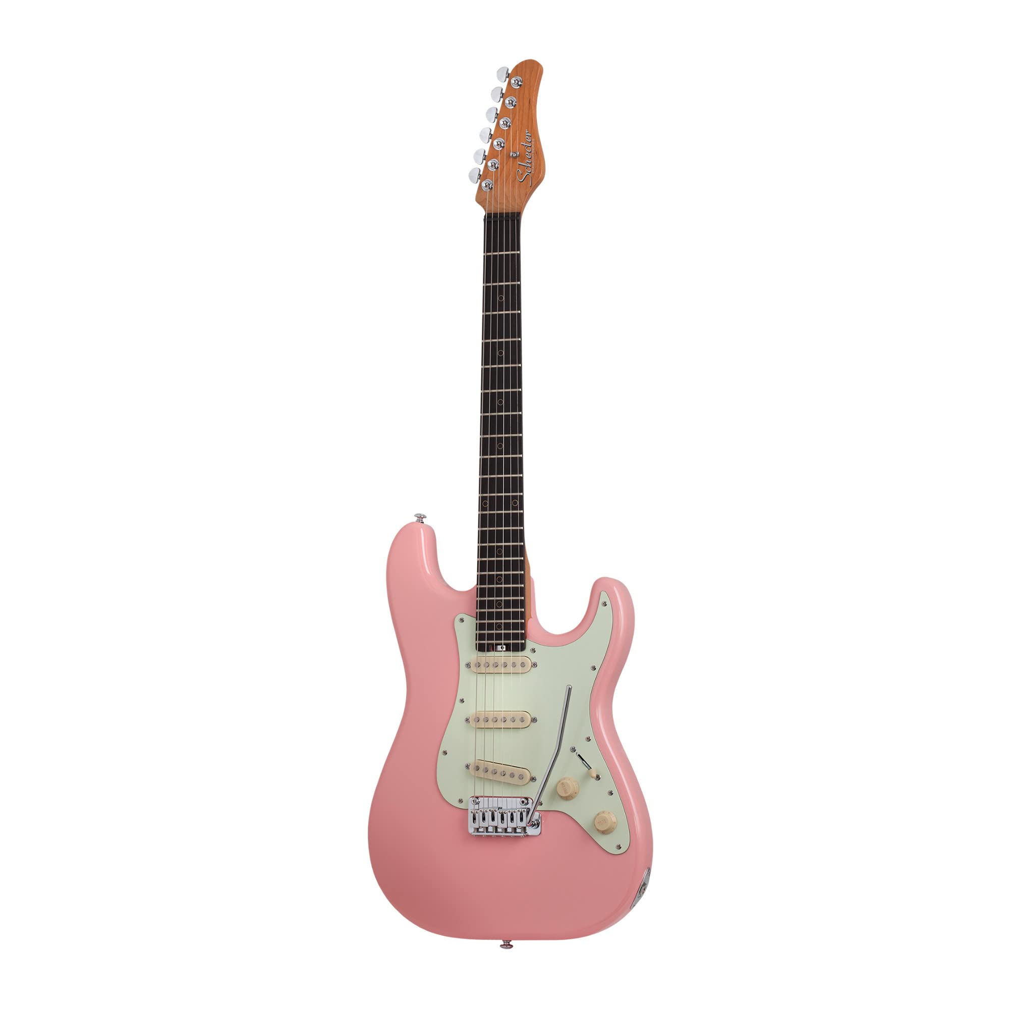 Schecter Nick Johnston Traditional Electric Guitar in Atomic Coral with Hard Shell Case - Professional Grade Guitar for Rock, Blues & Studio Recording
