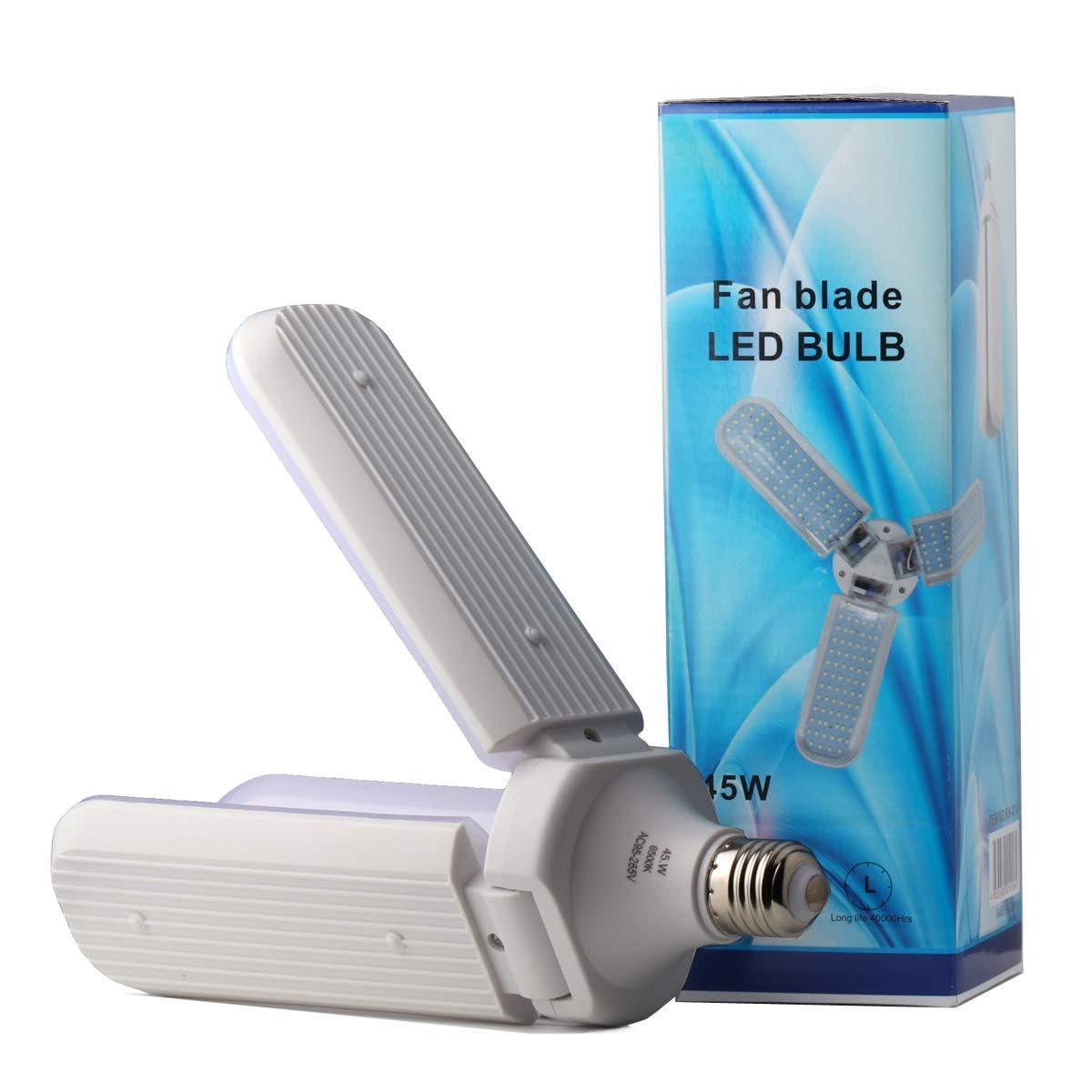 45W LED Garage Lights - Super Bright Adjustable Deformable Ceiling Lighting, 6500K Daylight E27 LED Bulbs for Pool Table Room, Workshop, Workbench, Barn, Warehouse, Basement - Perfect for Home, Office & Industrial Use